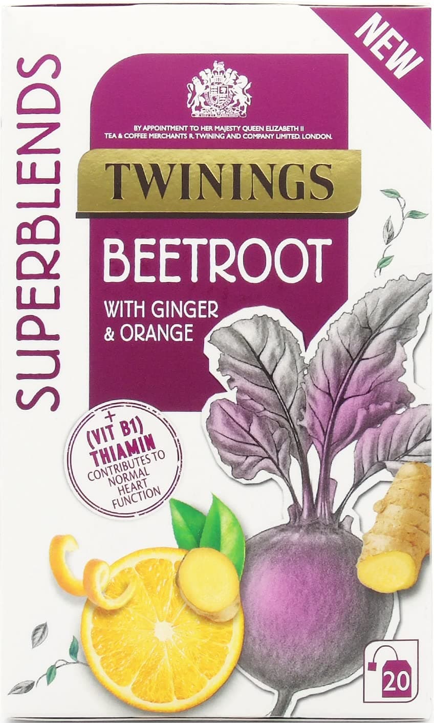 Twinings Superblends Beetroot with Ginger & Orange Tea 20 Tea Bags, 40g