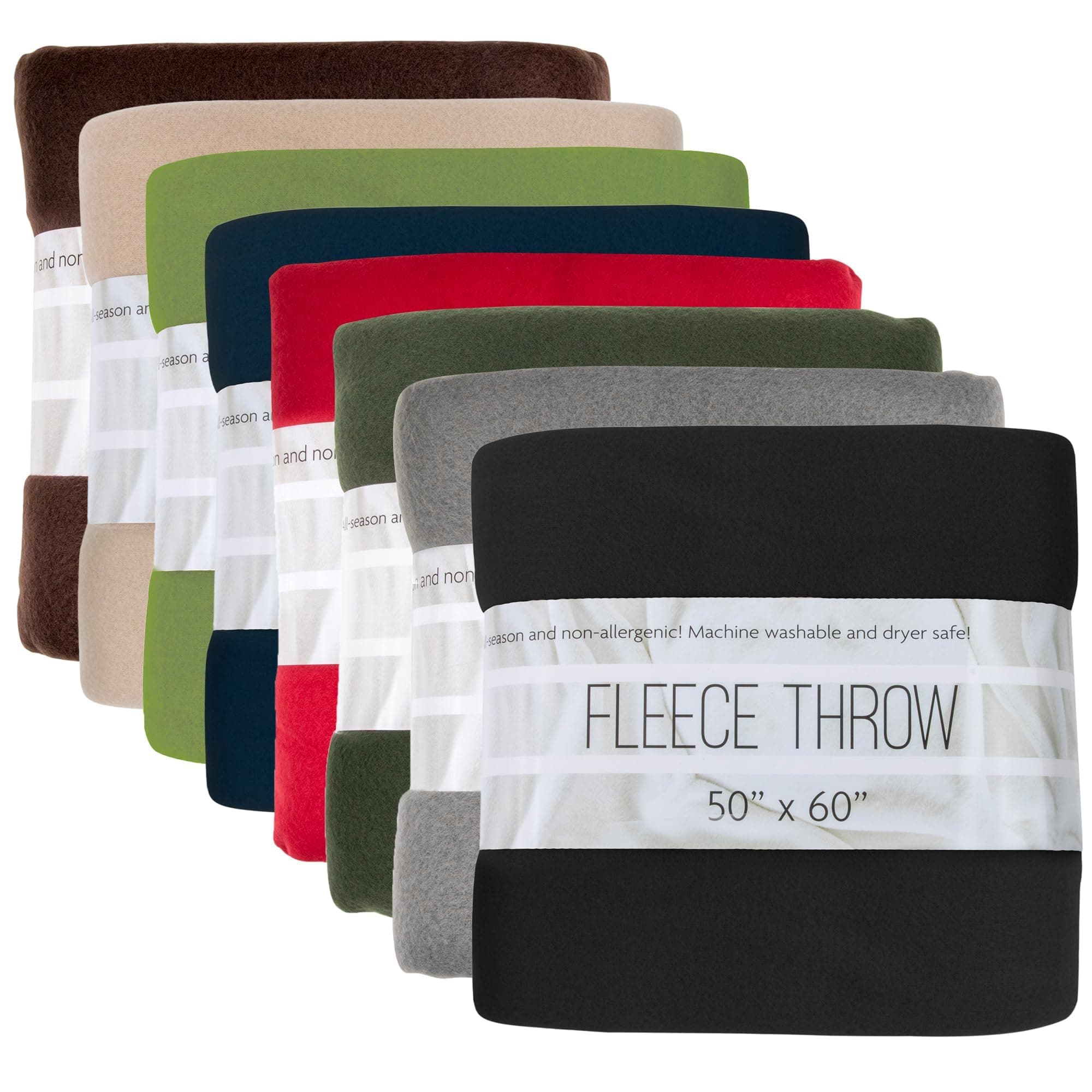 (24 Pack) Bulk Fleece Fall Throw Blankets 50x60 for Wedding Favors, Homeless Women, Men, Homes, Bed, Sofa, Couch, Office, Pet Blankets, Travel | Soft Warm Lightweight Throw Blankets in Bulk (8 Color)