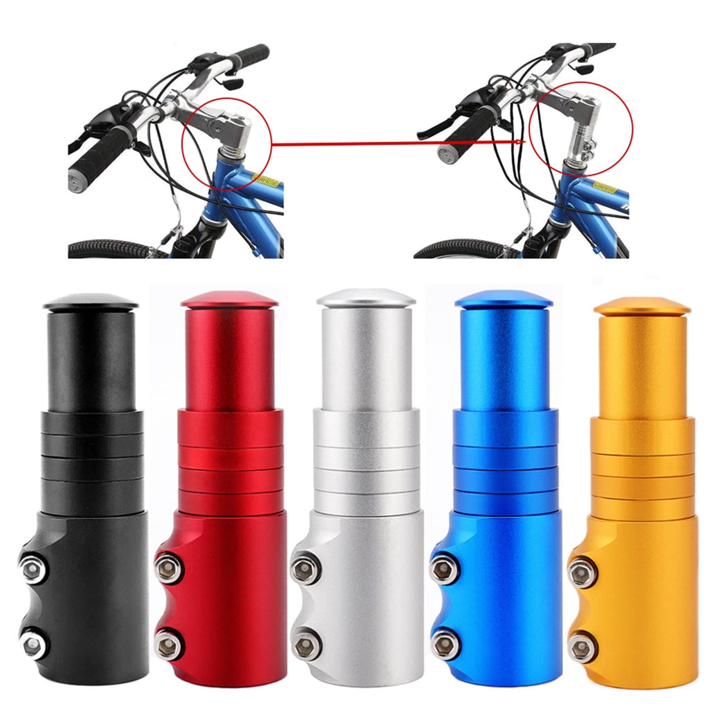 BlueSunshine Bike Handlebar Riser Bicycle Fork Stem Raiser Extender Head Up Raiser Aluminum Alloy