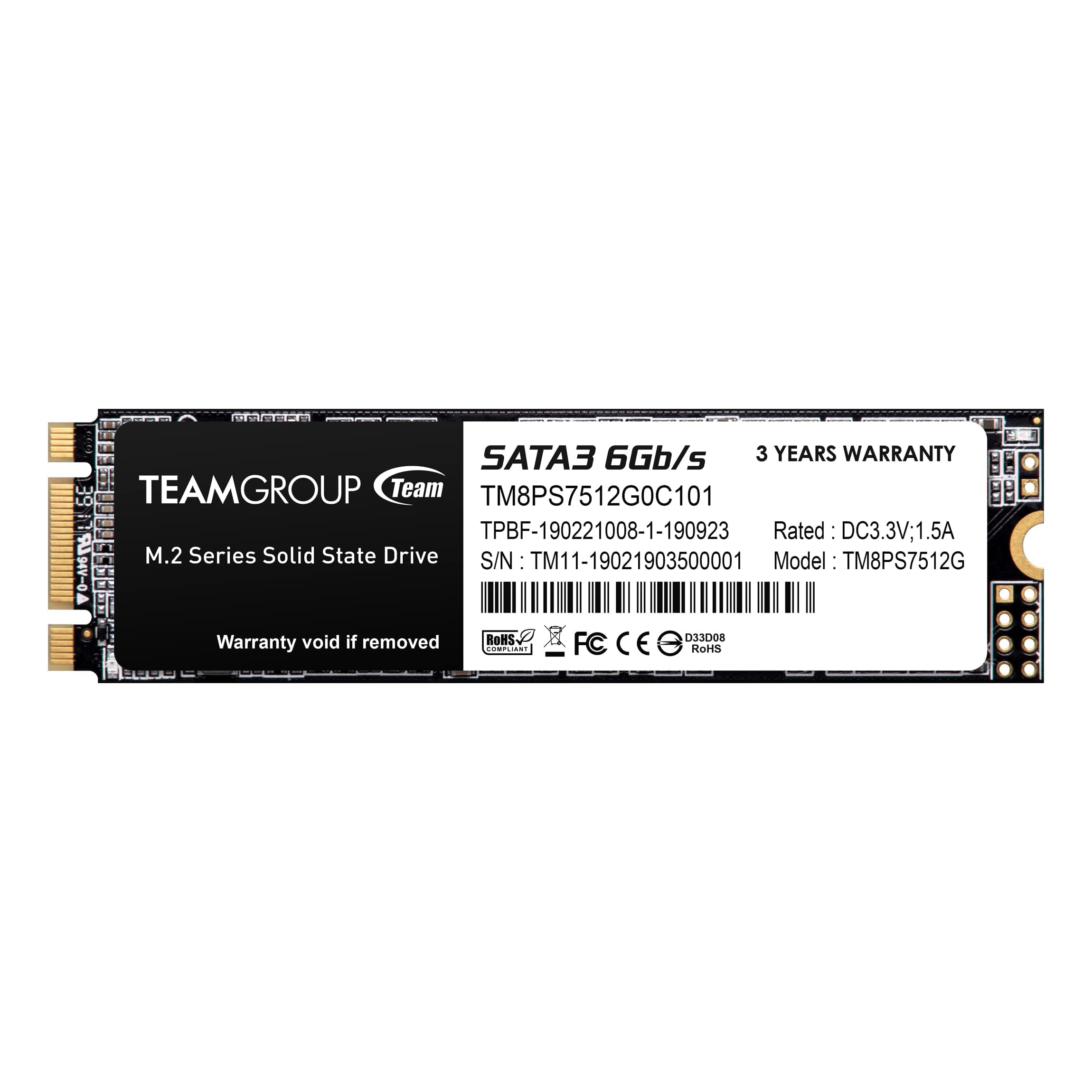 MS30 512GB with SLC Cache 3D NAND TLC M.2 2280 SATA III 6Gb/s Internal Solid State Drive SSD (Read/Write Speed up to 530/430 MB/s) Compatible with Laptop & PC Desktop TM8PS7512G0C101
