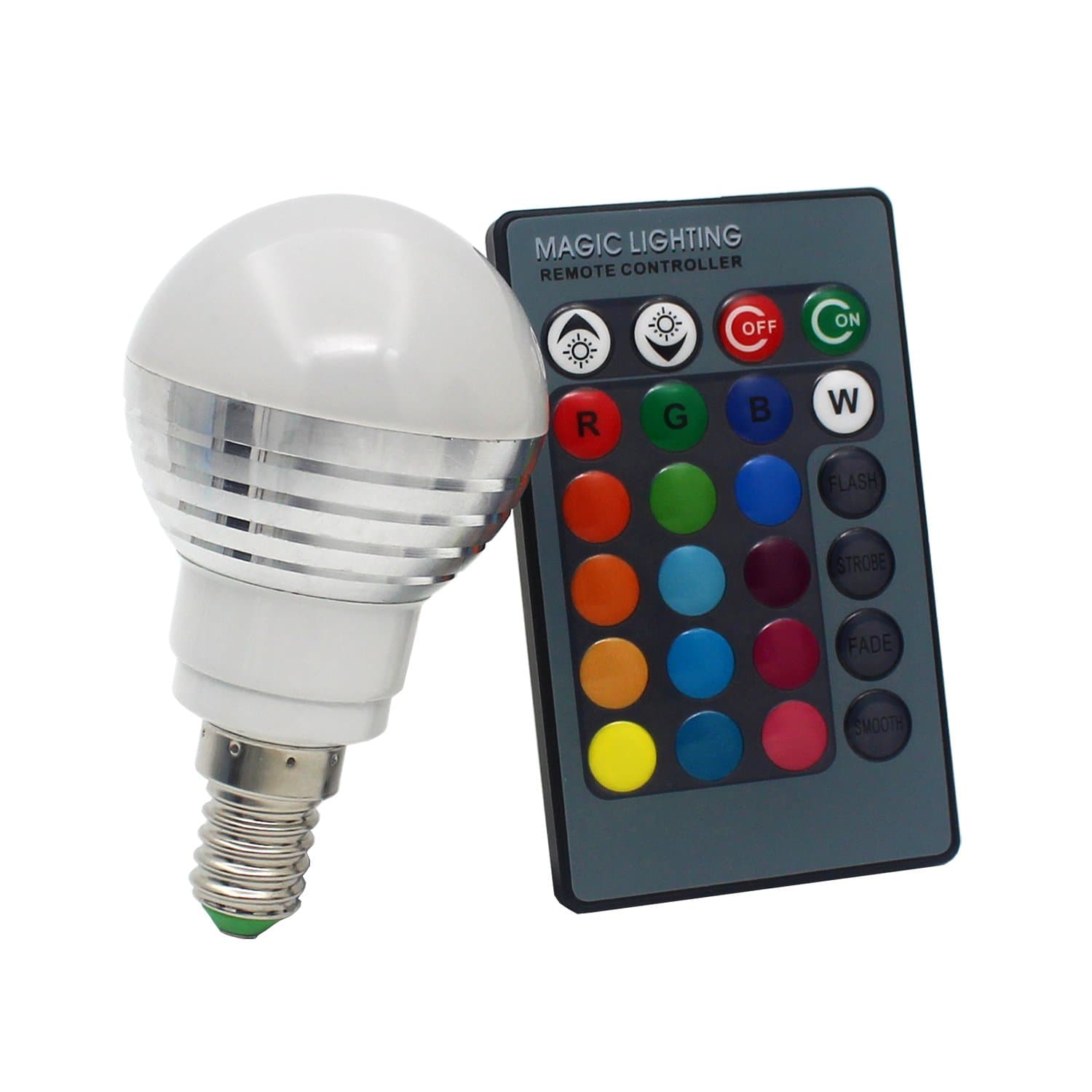 E14 3W Dimmable RGB LED 16 Color Changing Light Bulb with IR Remote Control [Energy Class A+]