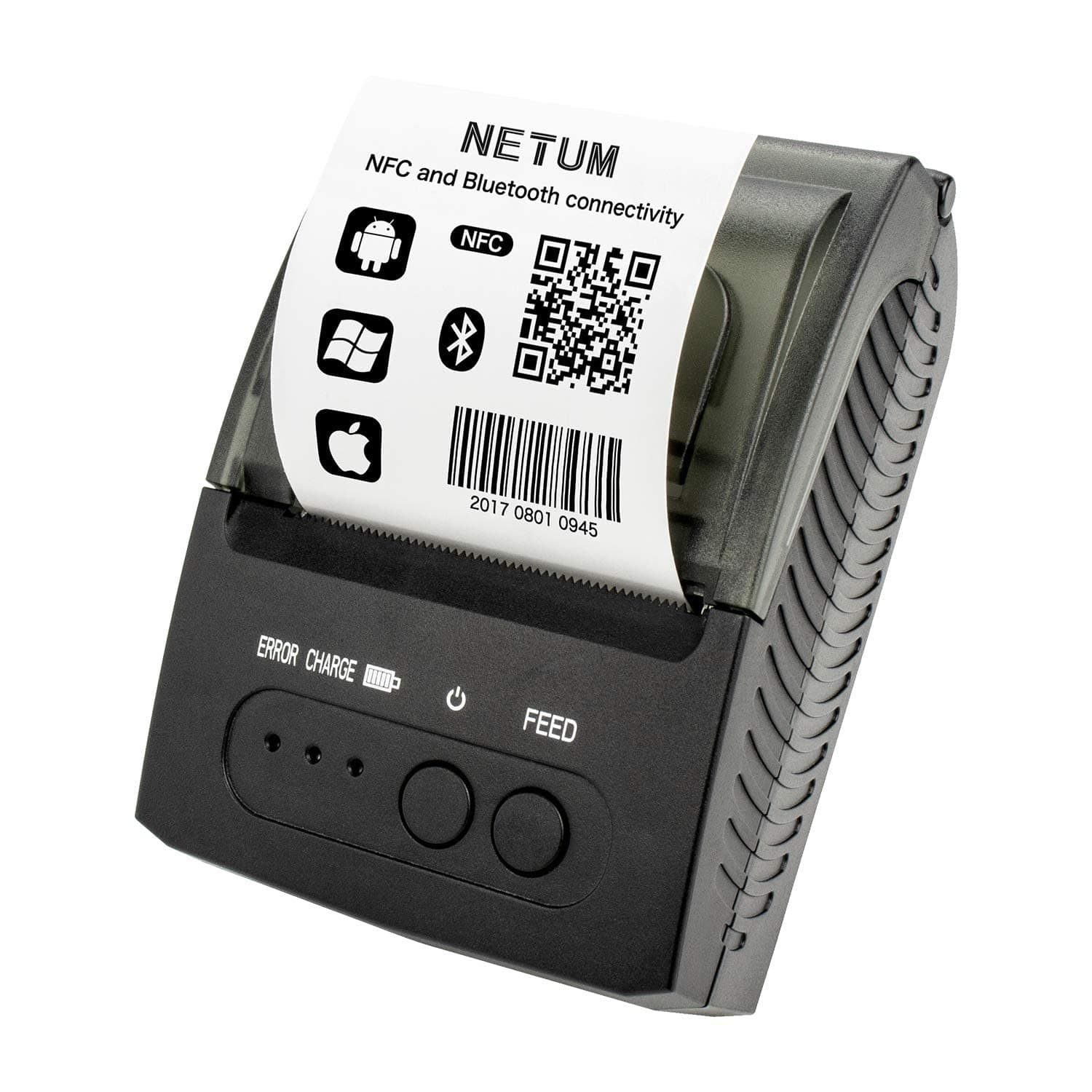 NETUM Bluetooth Receipt Printer, Portable 58mm Mini Thermal Pos Printer, Compatible with Android/Windows