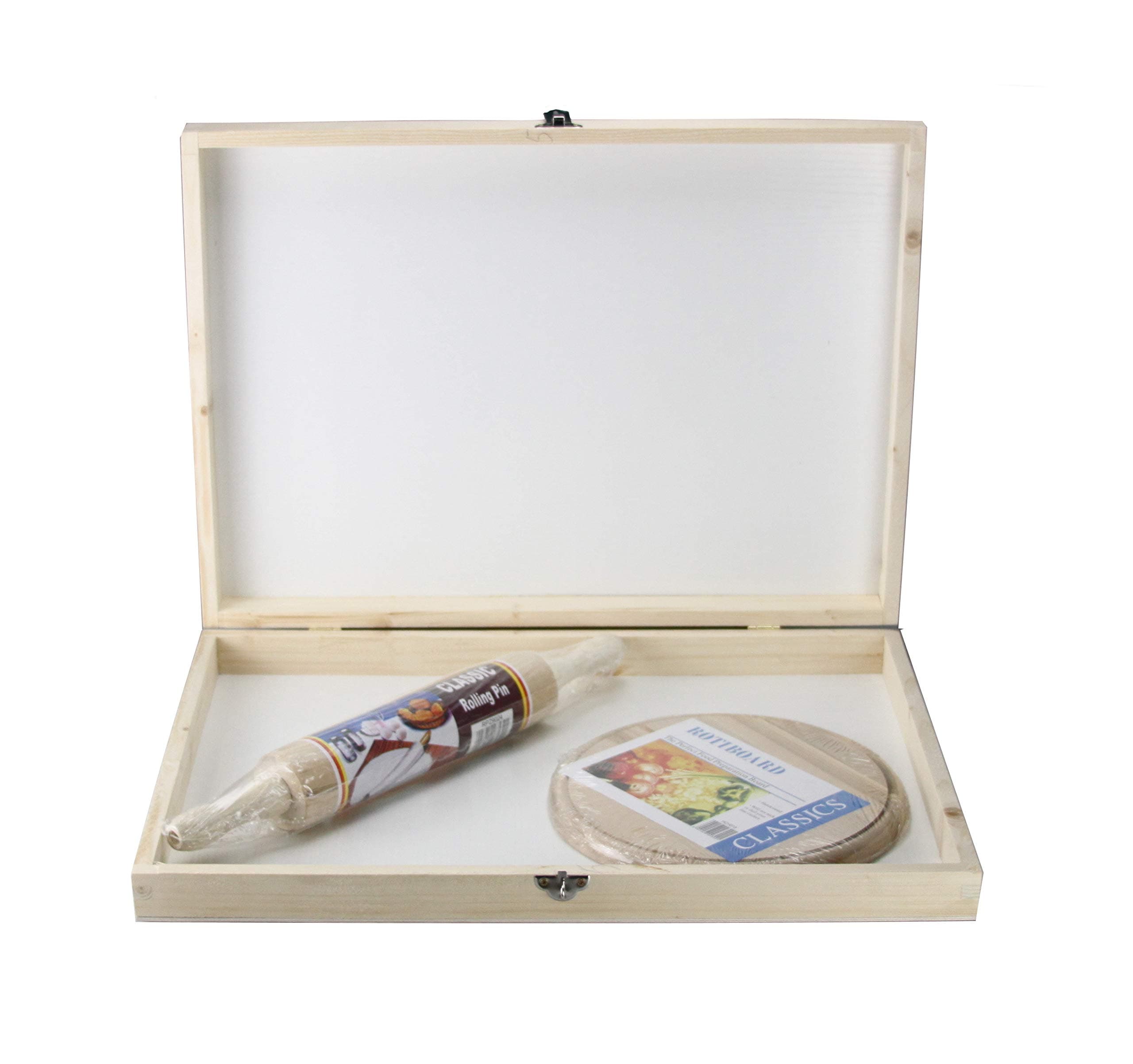 3PC Chapati Box Durable Roti Flour Box Chappati Box Atta Box Wooden Roti Board Rolling Pin