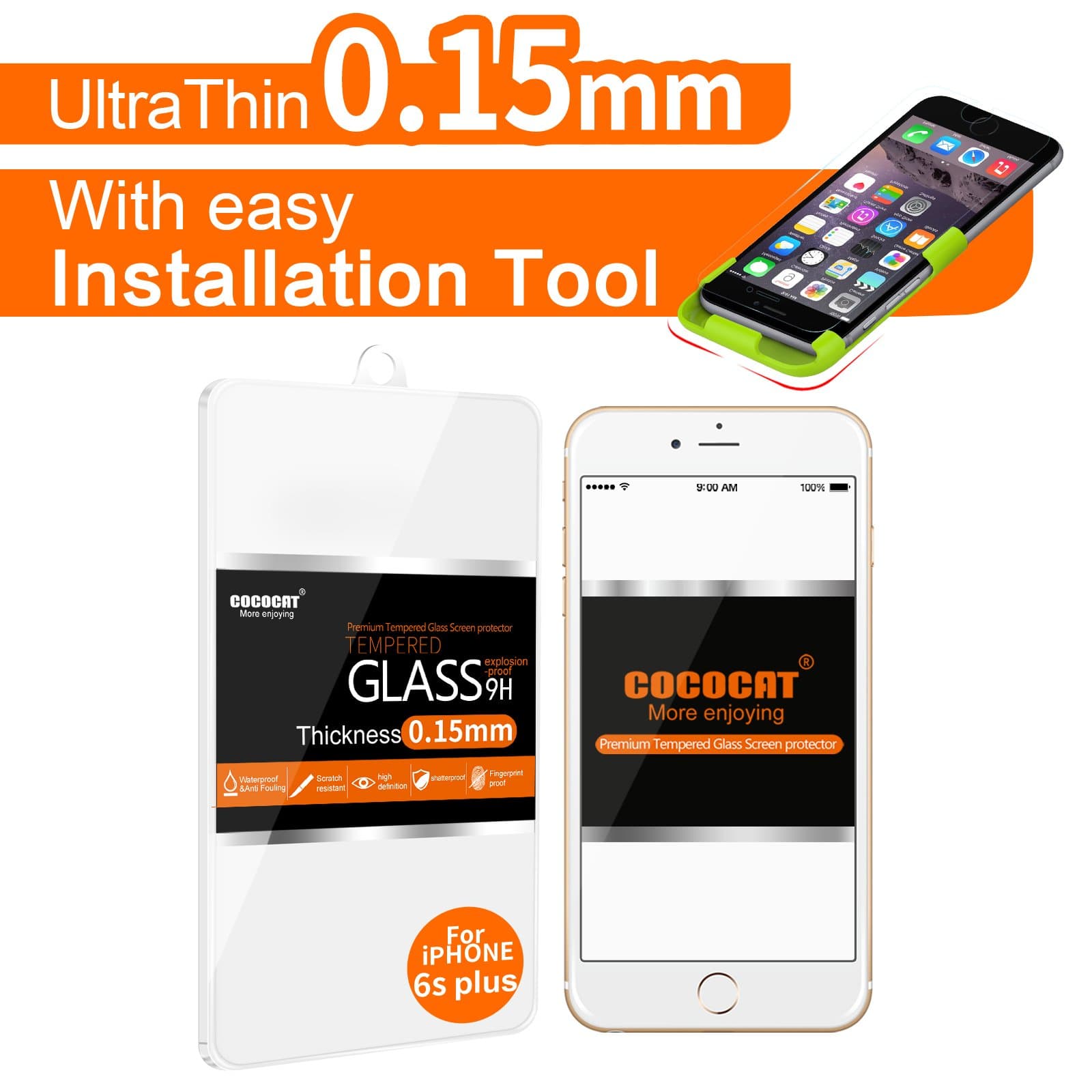 iPhone 6S plus Screen Protector,COCOCAT[3D Touch Compatible-Tempered Glass][With easy Installation Tool]0.15 mm BallisticGlass iPhone 6Splus GlassScreen ProtectorWorkwith iPhone6plus andProtectiveCase