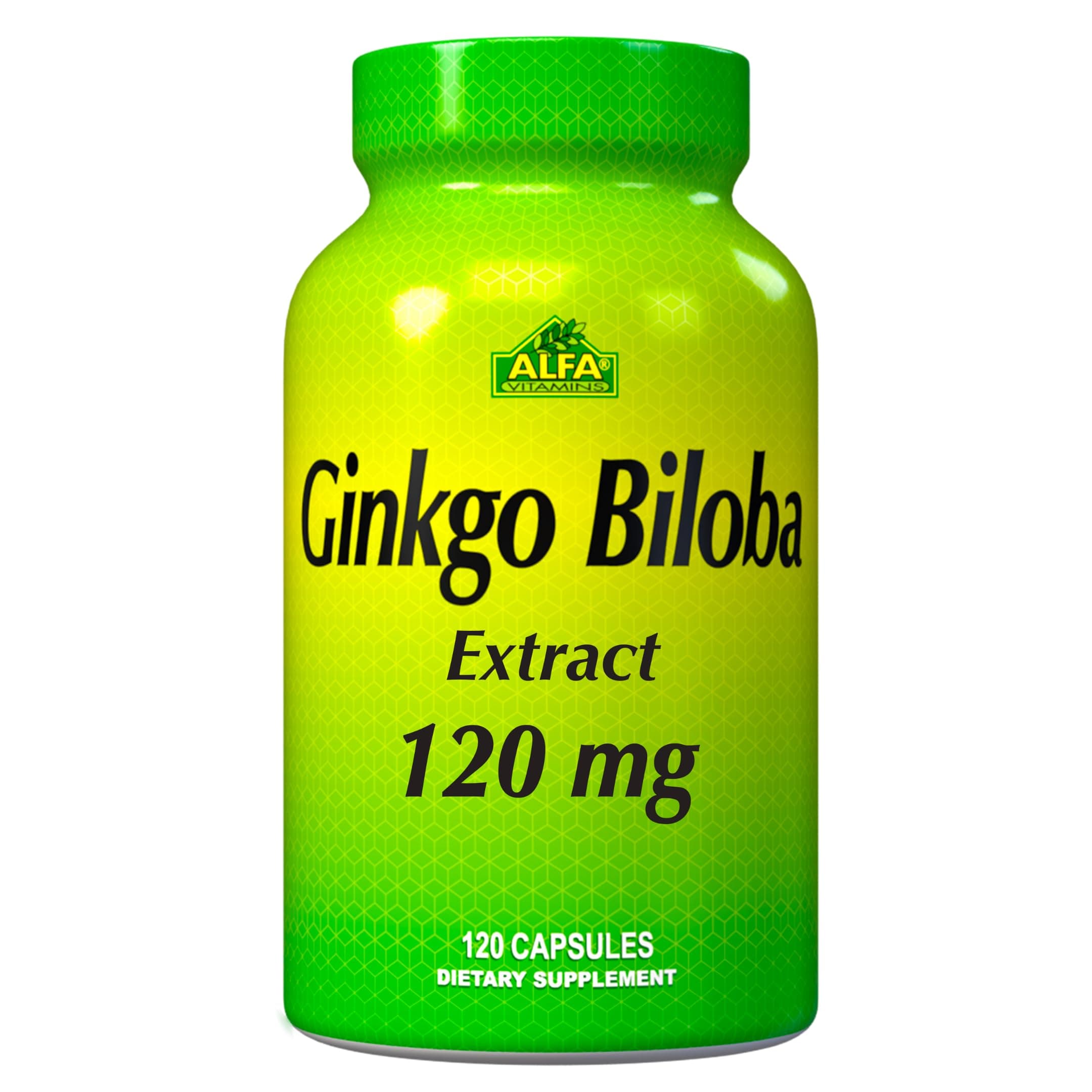ALFA VITAMINSGinkgo Biloba 120mg Supports Brain Function & Memory Support - 120 Capsules