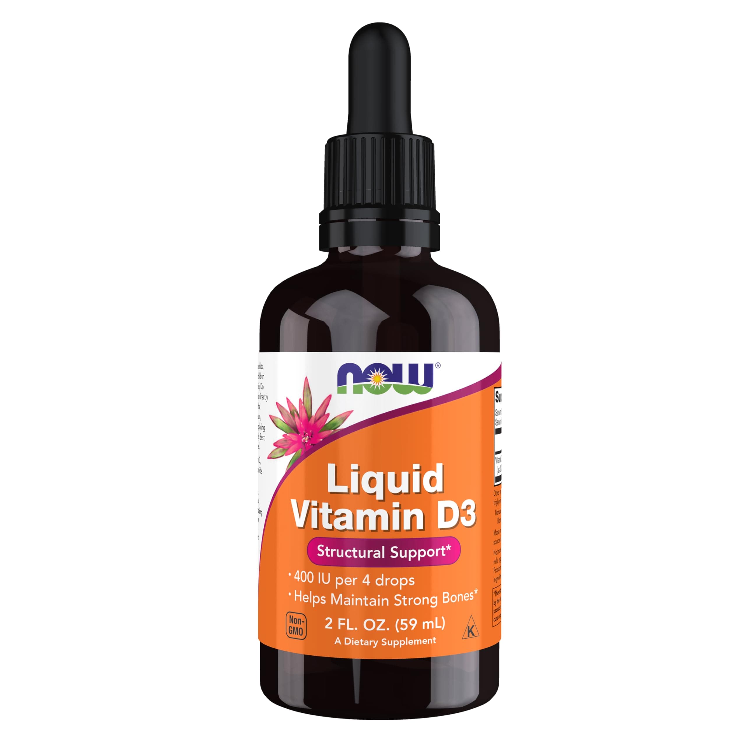 Now Foods Liquid Vitamin D-3 400Iu/Dropper, 2 Ounce