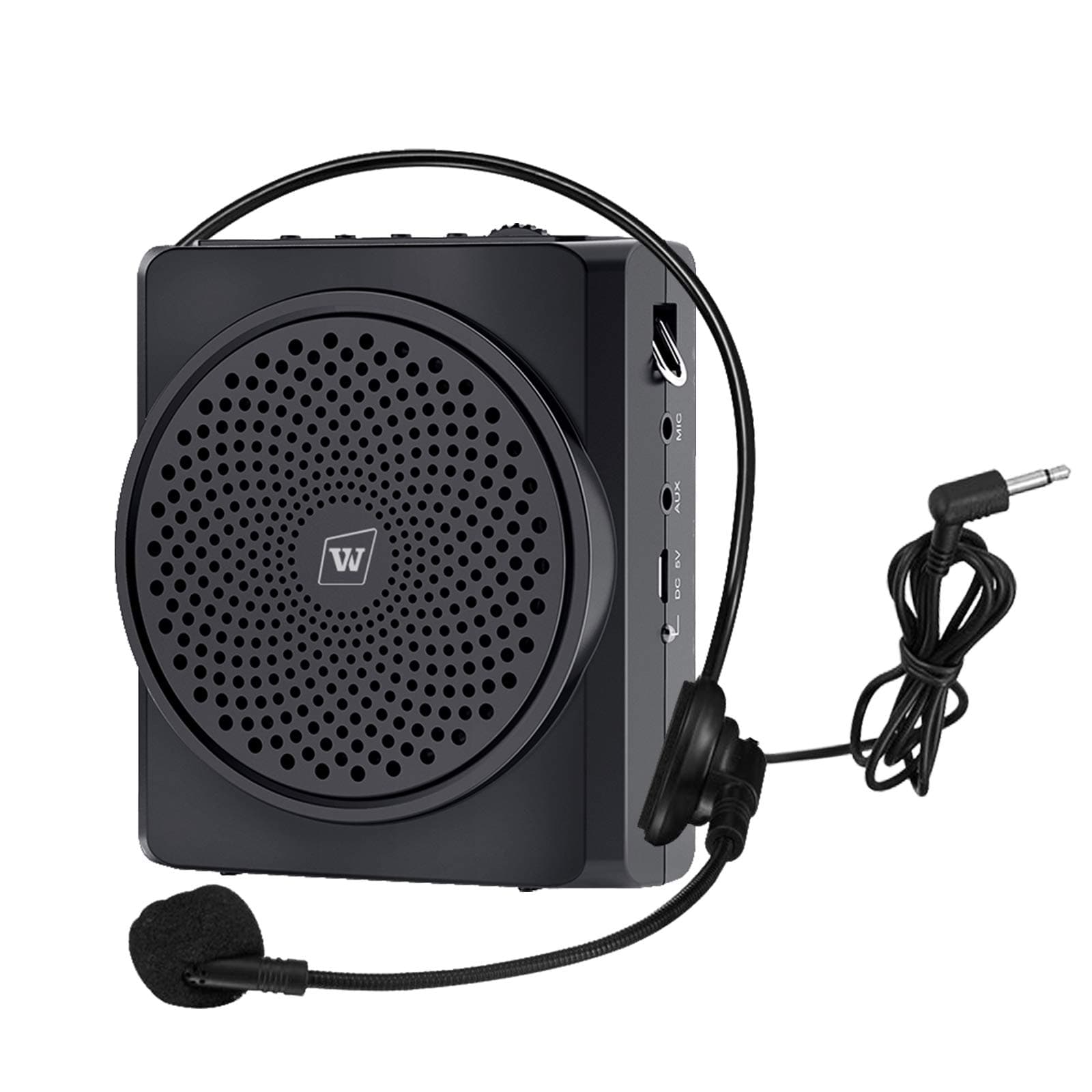 Personal Voice Amplifier with Headset Mic 16W Mini Sound Amplification Portable Speaker Wired Loud-speaker Amp Booster Enhancer for Teachers, Tour Guides, Coaches, Meeting, Indoor/Outdoor Events, etc