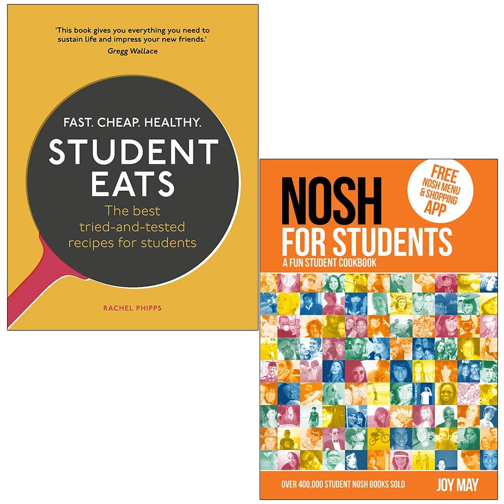 Student Eats By Rachel Phipps & NOSH for Students By Joy May 2 Books Collection Set