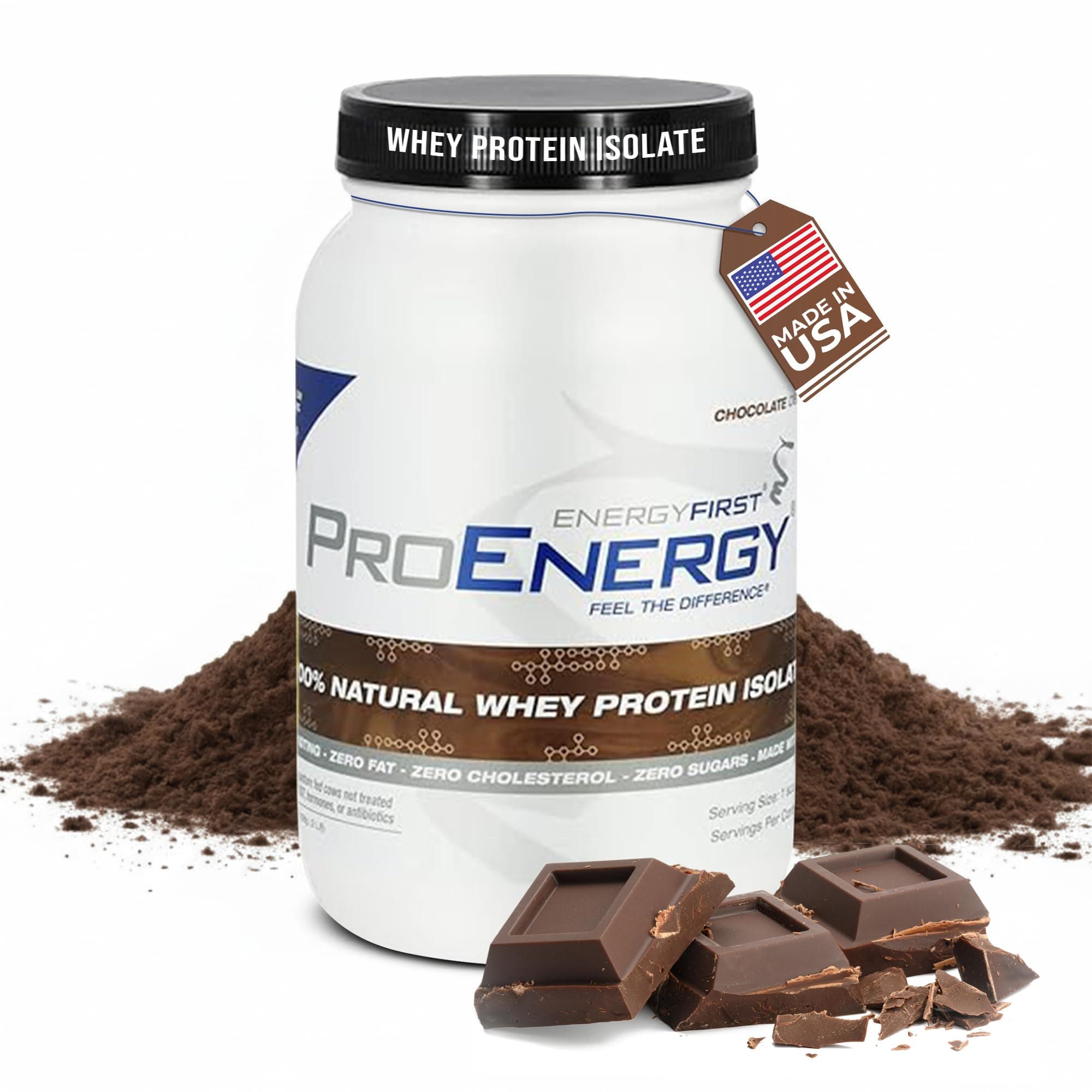 Grass-Fed Chocolate Whey Protein Isolate (2lb), High-Protein Shake, Gluten-Free, Non-GMO Ideal for Meal Replacement & Workout Recovery, 35 Servings