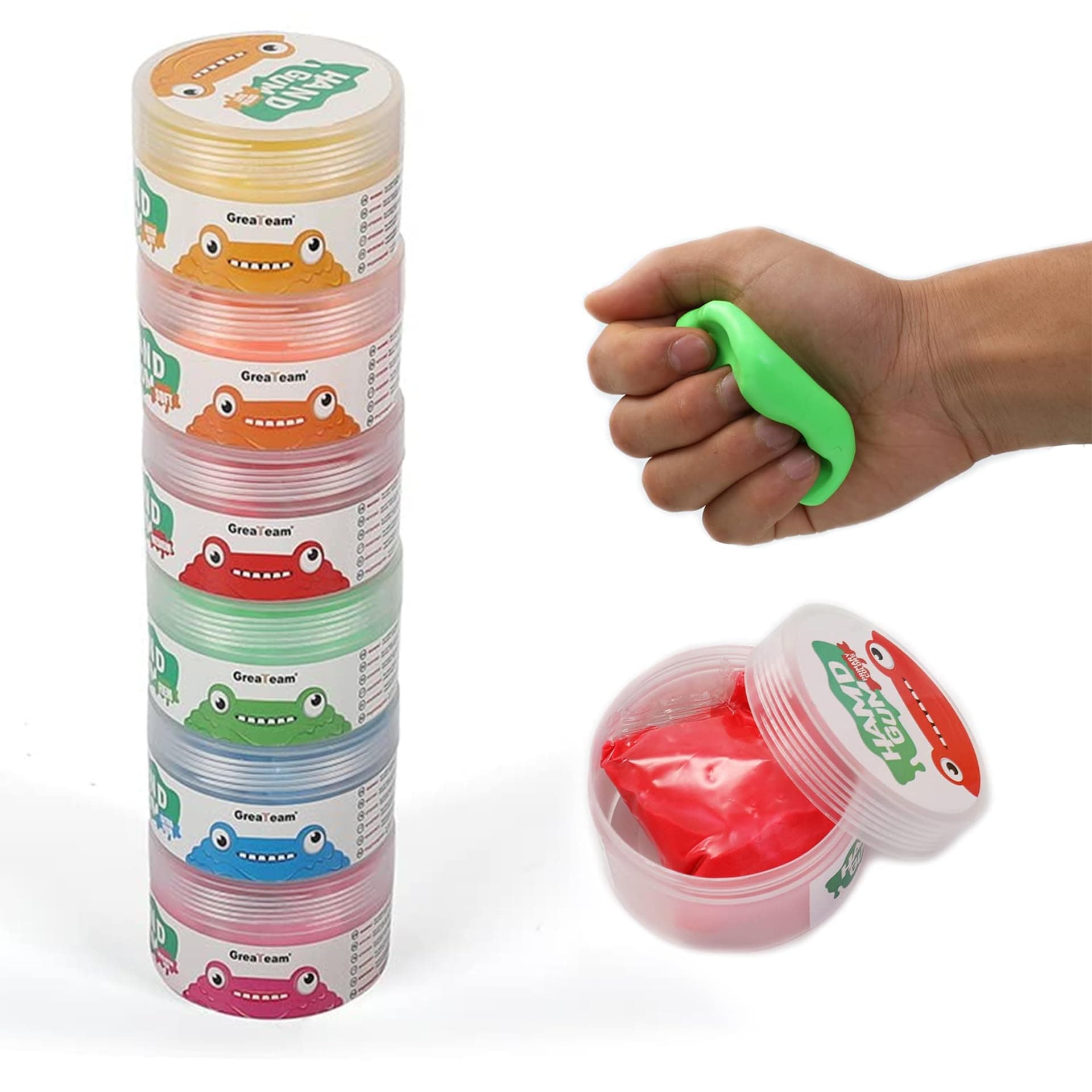 Exercise Putty - Therapy Putty - Play Putty for Kids (4 Pack/6 Pack), 1.8-oz Hand Exercise Rehabilitation, Stress and Anxiety Relief, Increase fine Motor Skills and Finger Strength (6 Colors Pack)