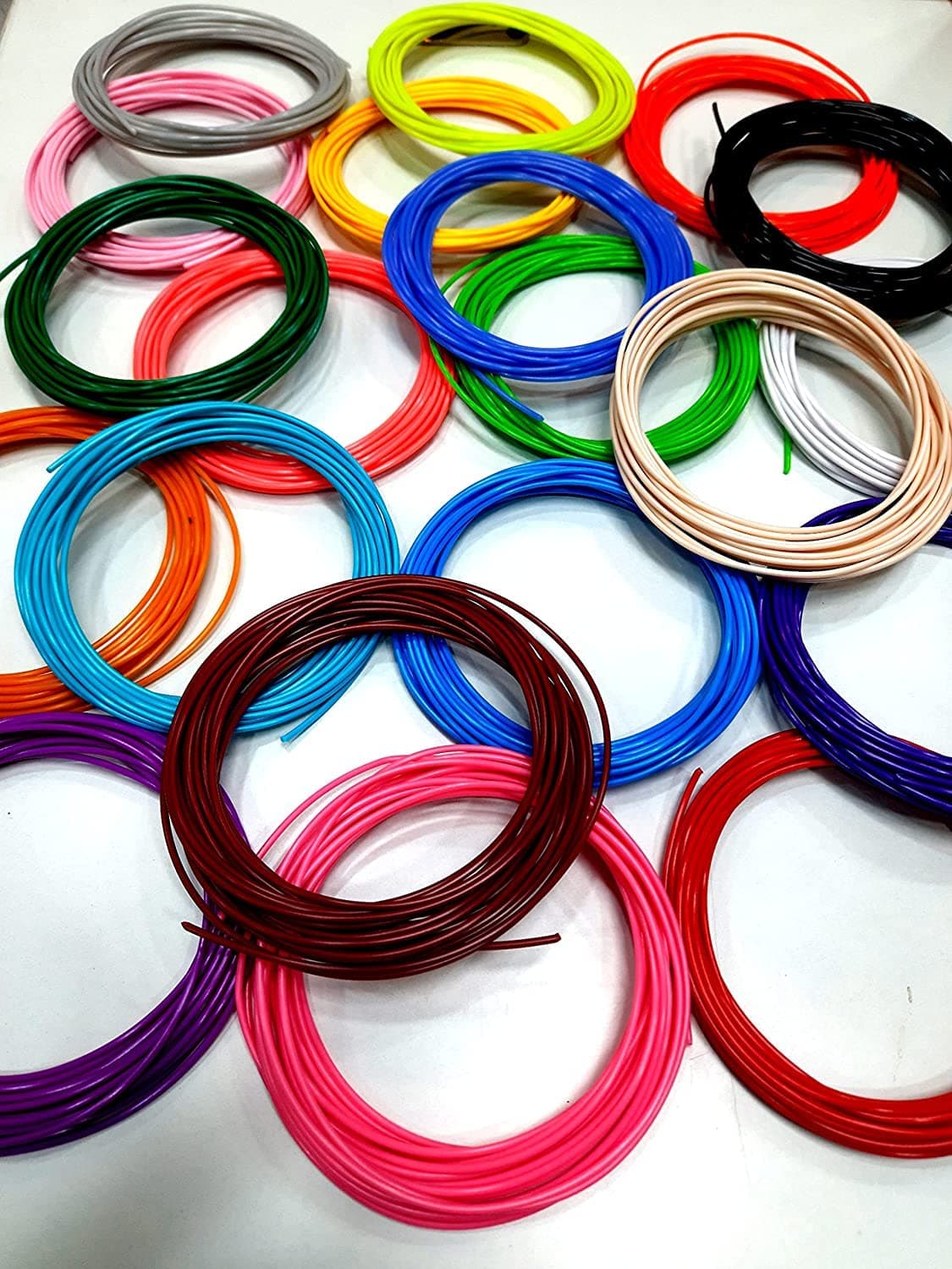 MSGH Multicolored PLA Filament Refills-1.75mm Thick- 5 Meter Length of Each Color for 3D Pen & Printer (10)