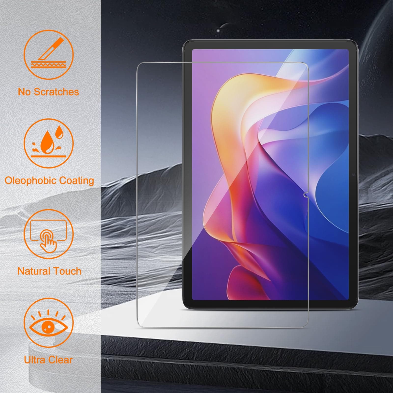 XunyLyee 2-Pack, Screen Protector for Xiaomi Redmi Pad SE 2023 11 Inch Tablet Tempered Glass Film Anti-Scratch Easy Installation