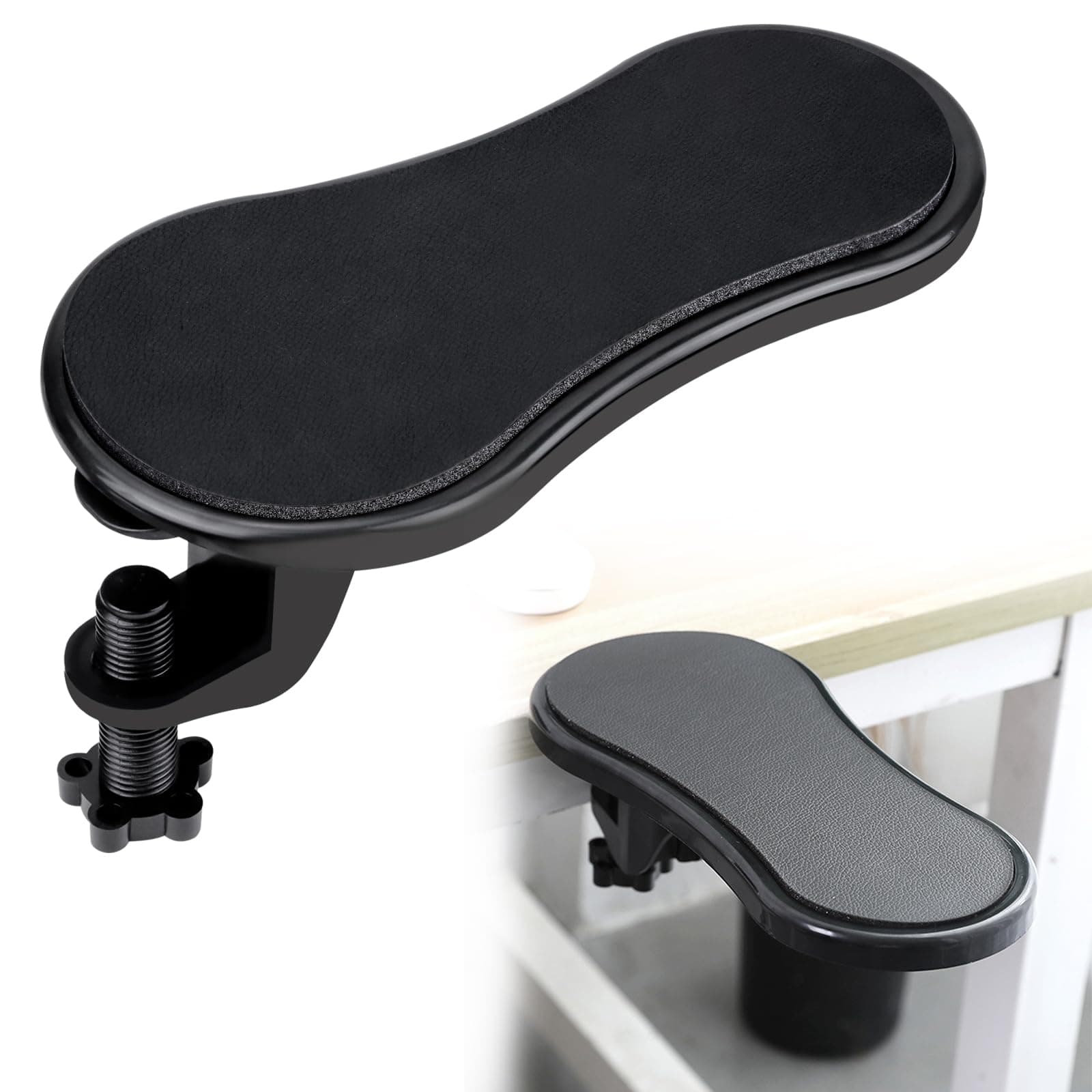 Computer Arm Rest for Desk, TACYKIBD Ergonomic Arm Rest Extender, Adjustable Wrist Rest Rotating Computer Arm Support Pad for Elbow Keyboard Mouse Table Office Chair Desk Black