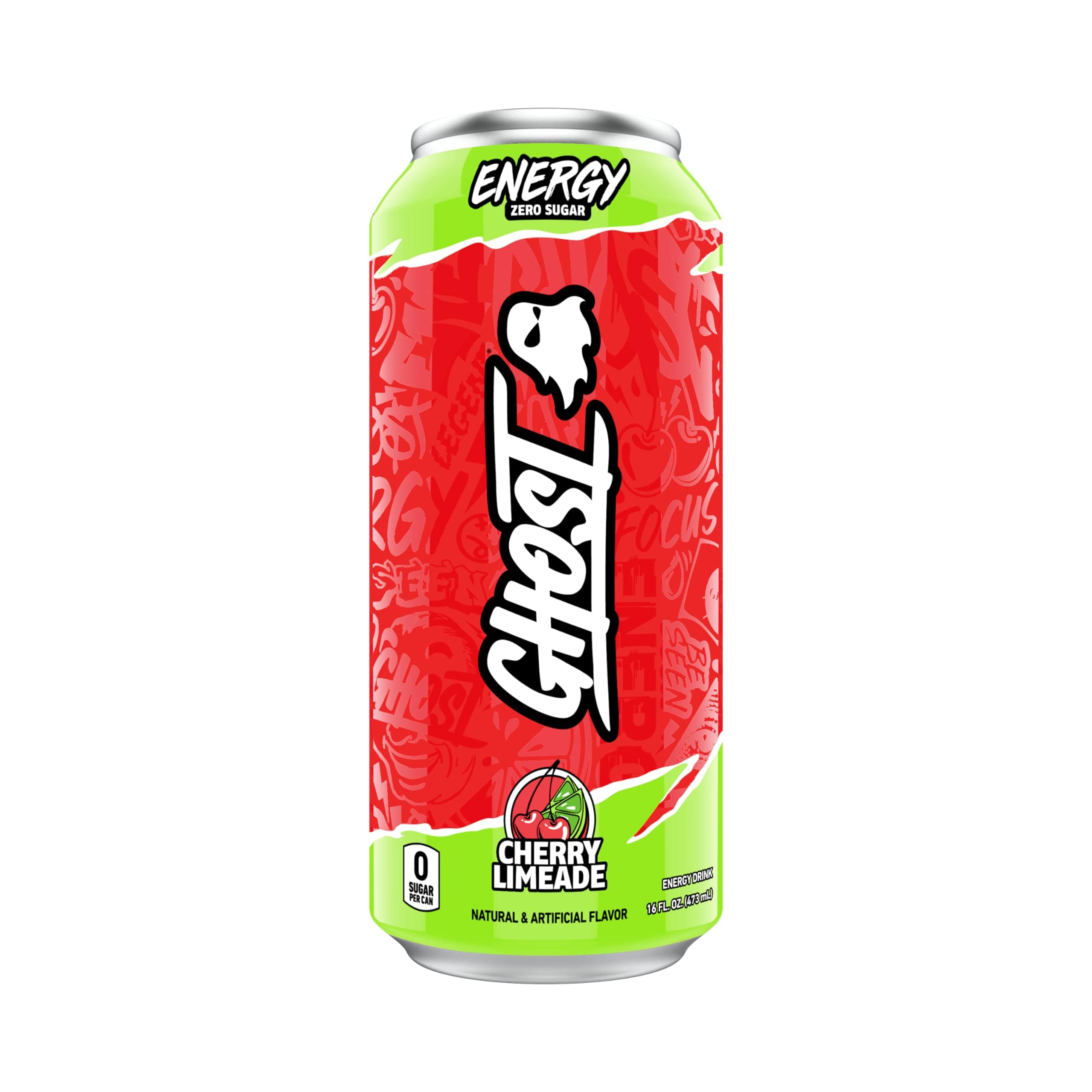 Energy Drink - Single Can, Cherry Limeade 16oz - Energy & Focus & No Artificial Colors - 200mg Natural Caffeine, L-Carnitine & Taurine - Gluten-Free & Vegan