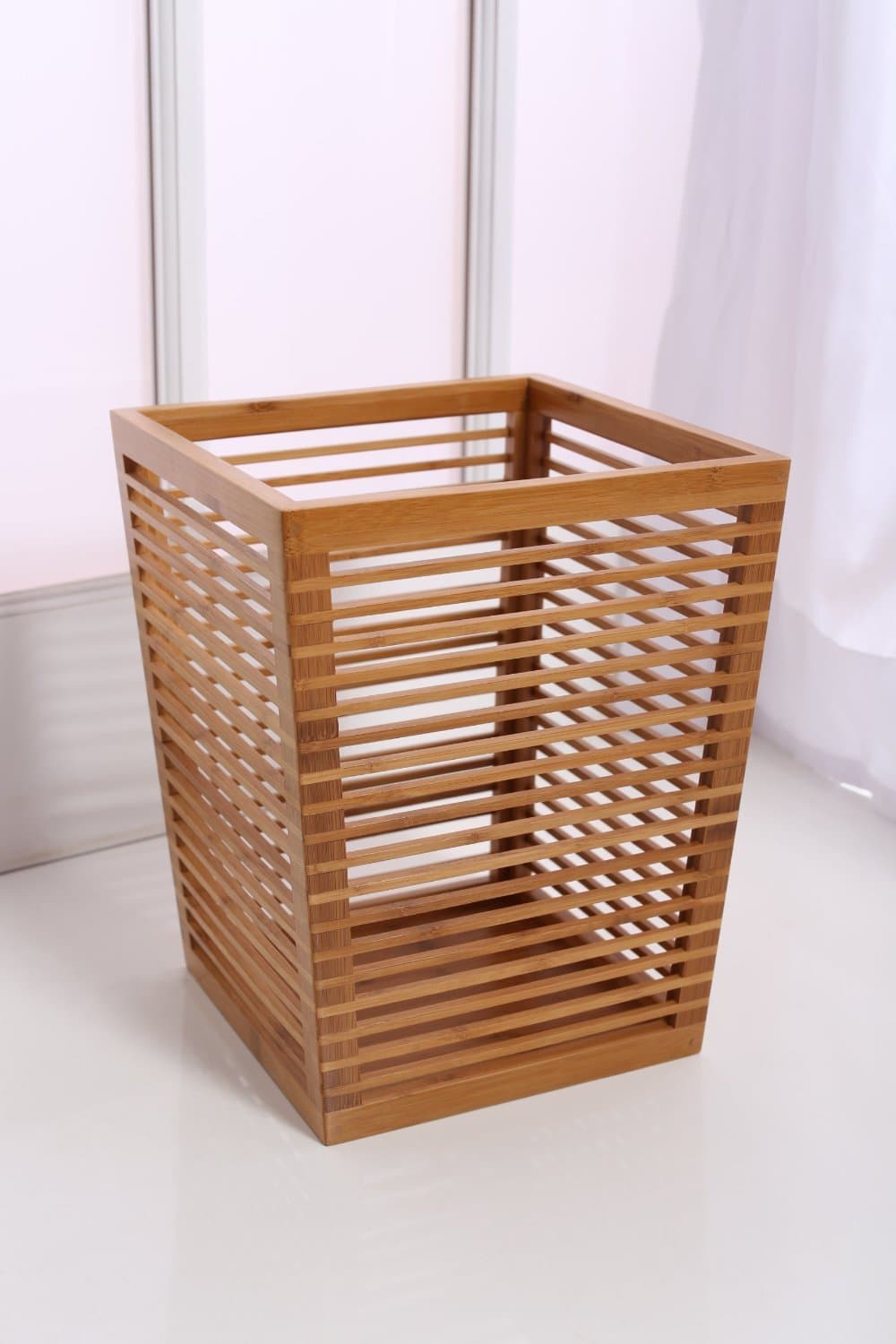 InThiSPACE Modern Bamboo Waste Basket, Plant Container