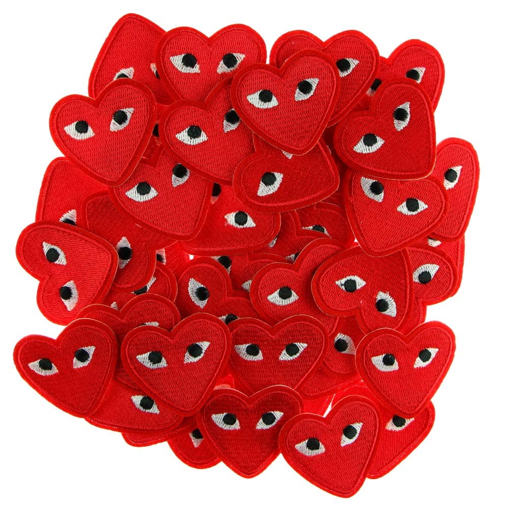 Iron Sew on Applique Patch : Heart Eyes (10)