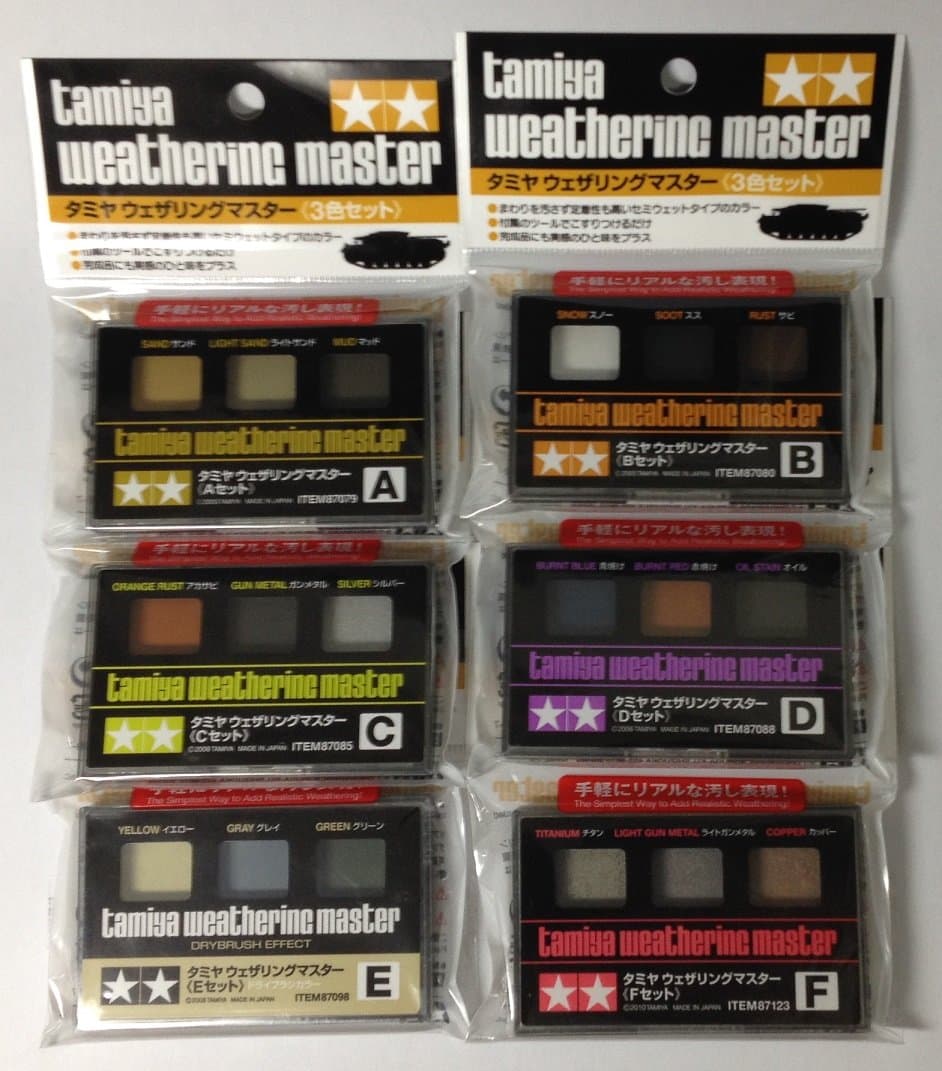 TAMIYA Weathering Master 6-Sets(A,B,C,D,E,F) [Japan Import] Model: