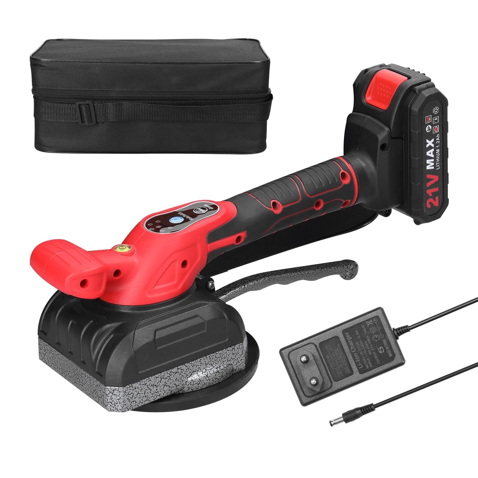 Pepisky 21V Tile Tiling Machine High Loading Capacity Wall Floor Tiles Laying Vibrating Tool Home Decoration Utility Tools with Enlarged Suction Cup