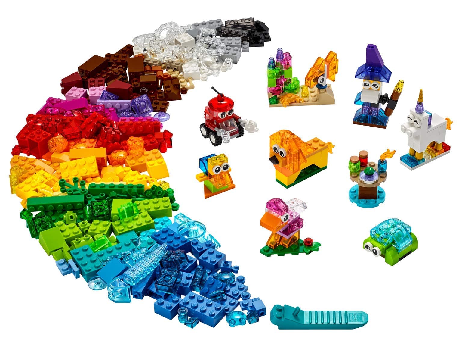 Classic Creative Transparent Bricks 11013 Building Kit with Transparent Bricks; Inspires Imaginative Play