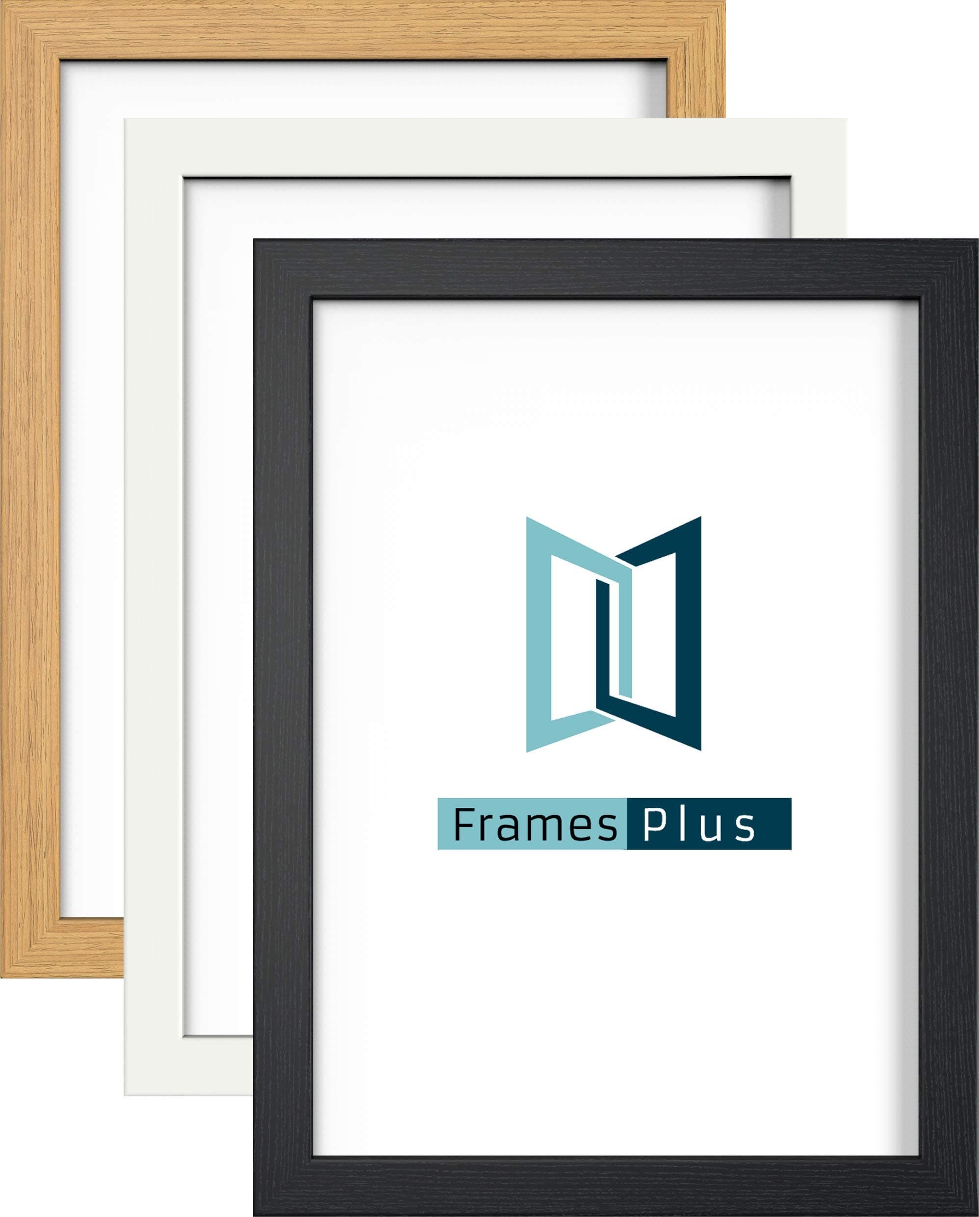 Photo Picture Frames Black White Oak Colour, Modern Range, Various Sizes A1 A2 A3 A4, Oak, 18"x12" (45.7 x 30.5cm)