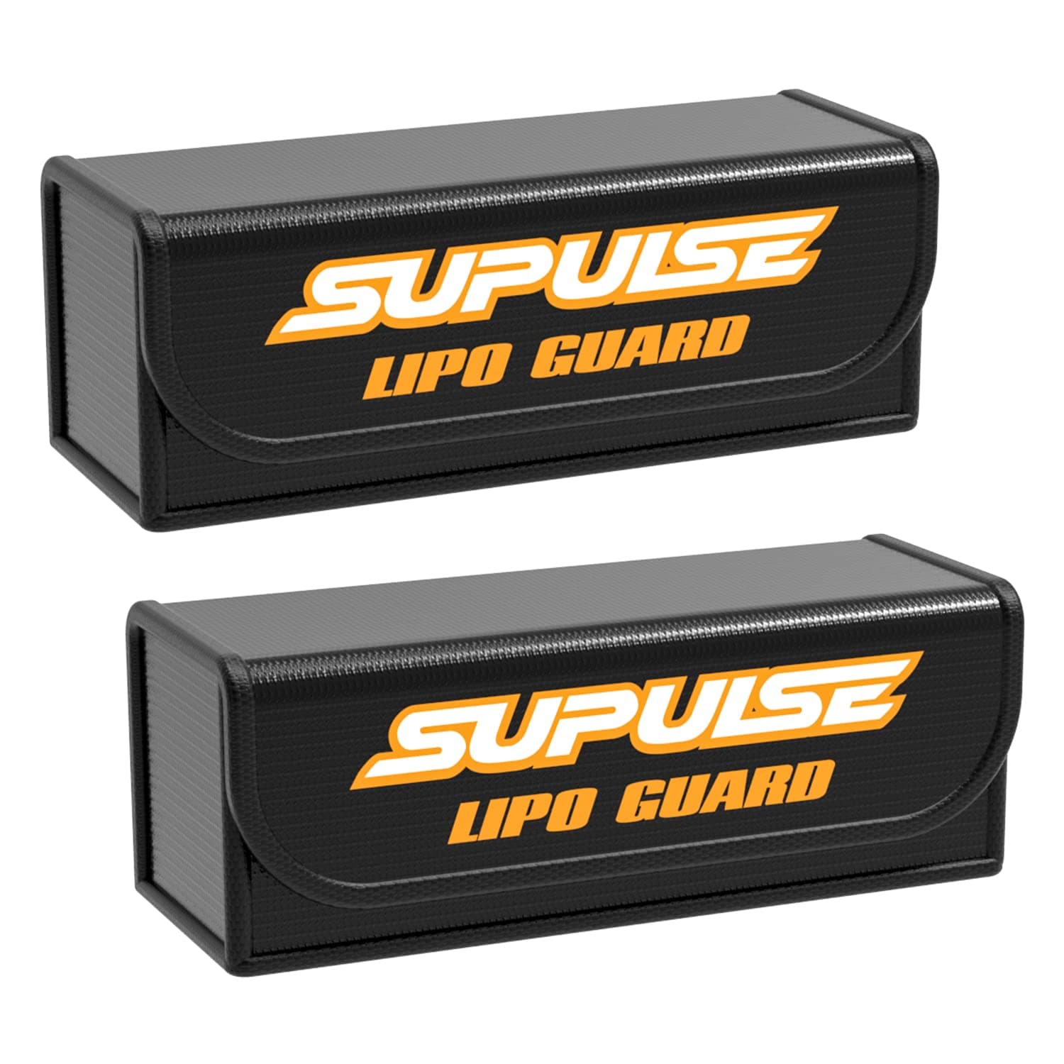 SUPULSE Lipo Safe Bag Fireproof & Explosionproof, 2 Pack Battery Storage Guard, Heat-Resistant Fiberglass Case for LiPo Batteries Charging, Transport, and Storage (7.28 x 2.95 x 2.36 inches)