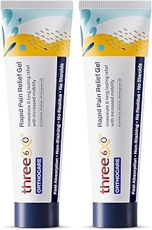 three60+ RAPID PAIN RELIEF Gel | Get Immediate and Long Lasting Relief from Arthritis Pain | Erandmool, Nirgundi, Wintergreen Oil, and Shallaki | Fast-Absorption | Non-Staining | 50g Gel Pack of 2