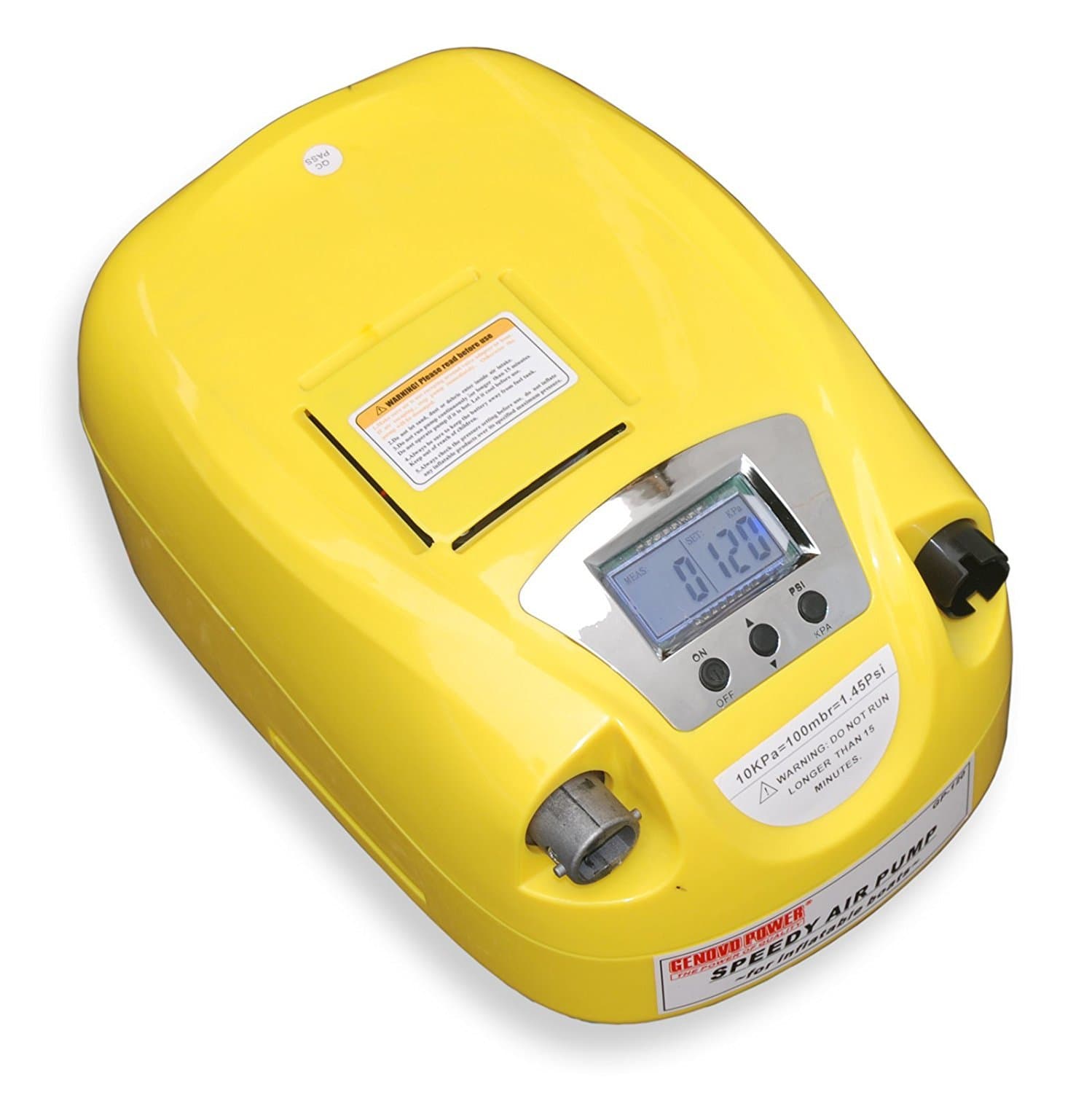 Portable 12V Digital Control Double Stage Electric Air Pump, Max 17 PSI (120Kpa) High Volume, High Pressure Mode for Inflatable Boat, Kite, SUP, Paddle Board, Kayak, Raft, Tent (Battery Not Included)