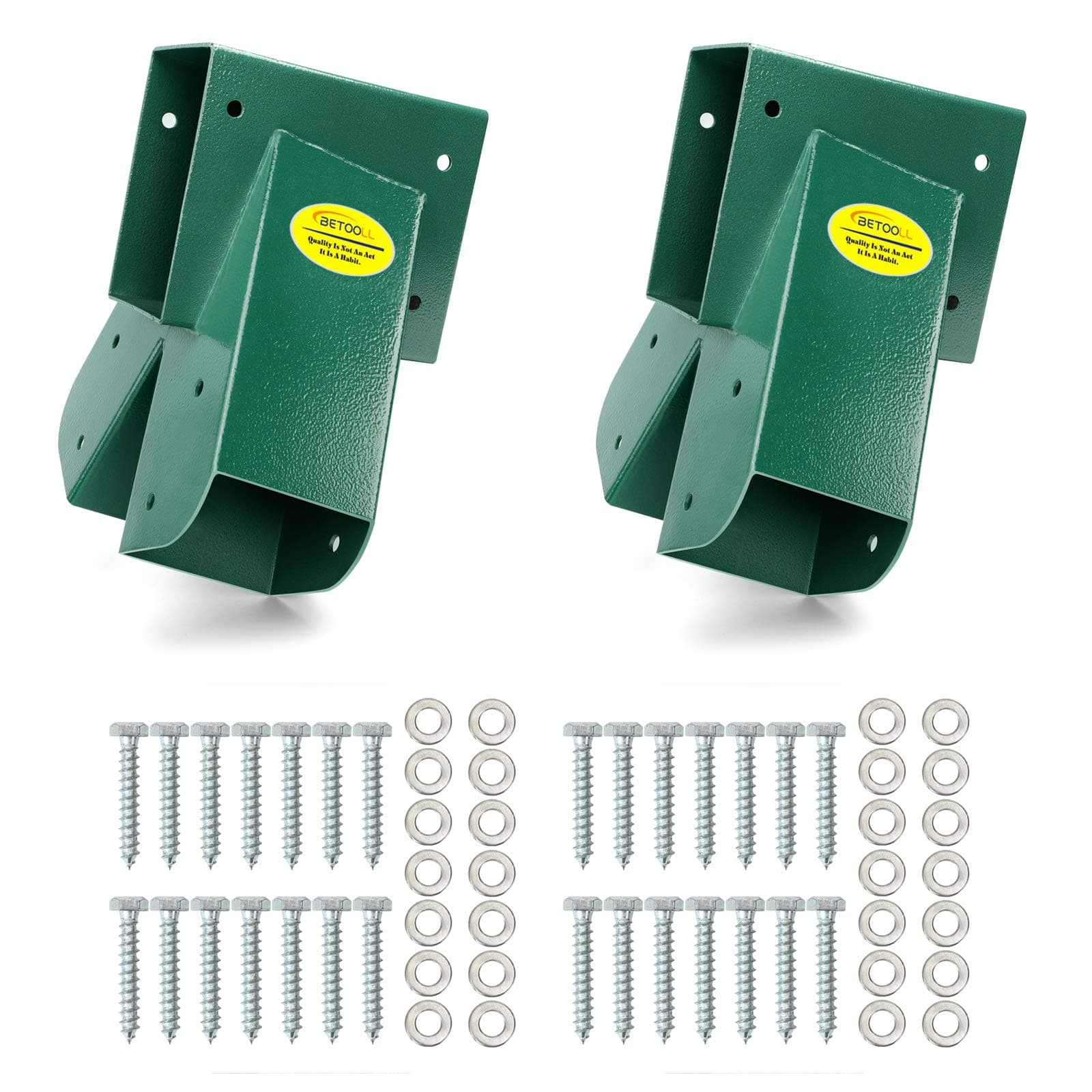 BETOOLL Easy 1-2-3 A-Frame 2 Brackets Swing Set Bracket with Mounting Hardware (Green)
