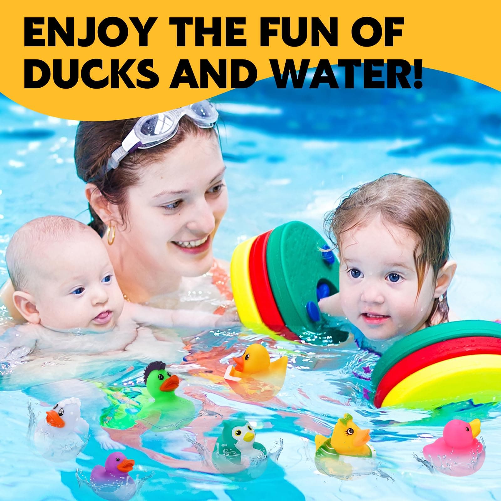 Dmsky 200 Pack Rubber Ducks in Bulk, Jeep Ducks for Ducking, Assorted Rubber Ducks for Jeeps, Bath Toys Floater Duck for Kids, Baby Showers Accessories Party Favors