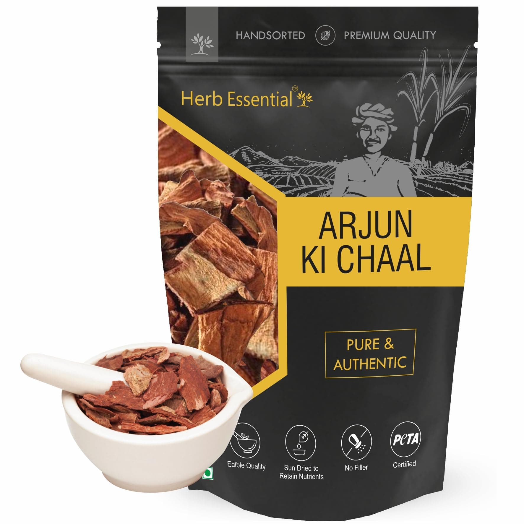Herb Essential Arjun ki Chaal|Terminalia Arjuna Bark | Dry Arjun Bark| |Lowers Bad Cholesterol,400g