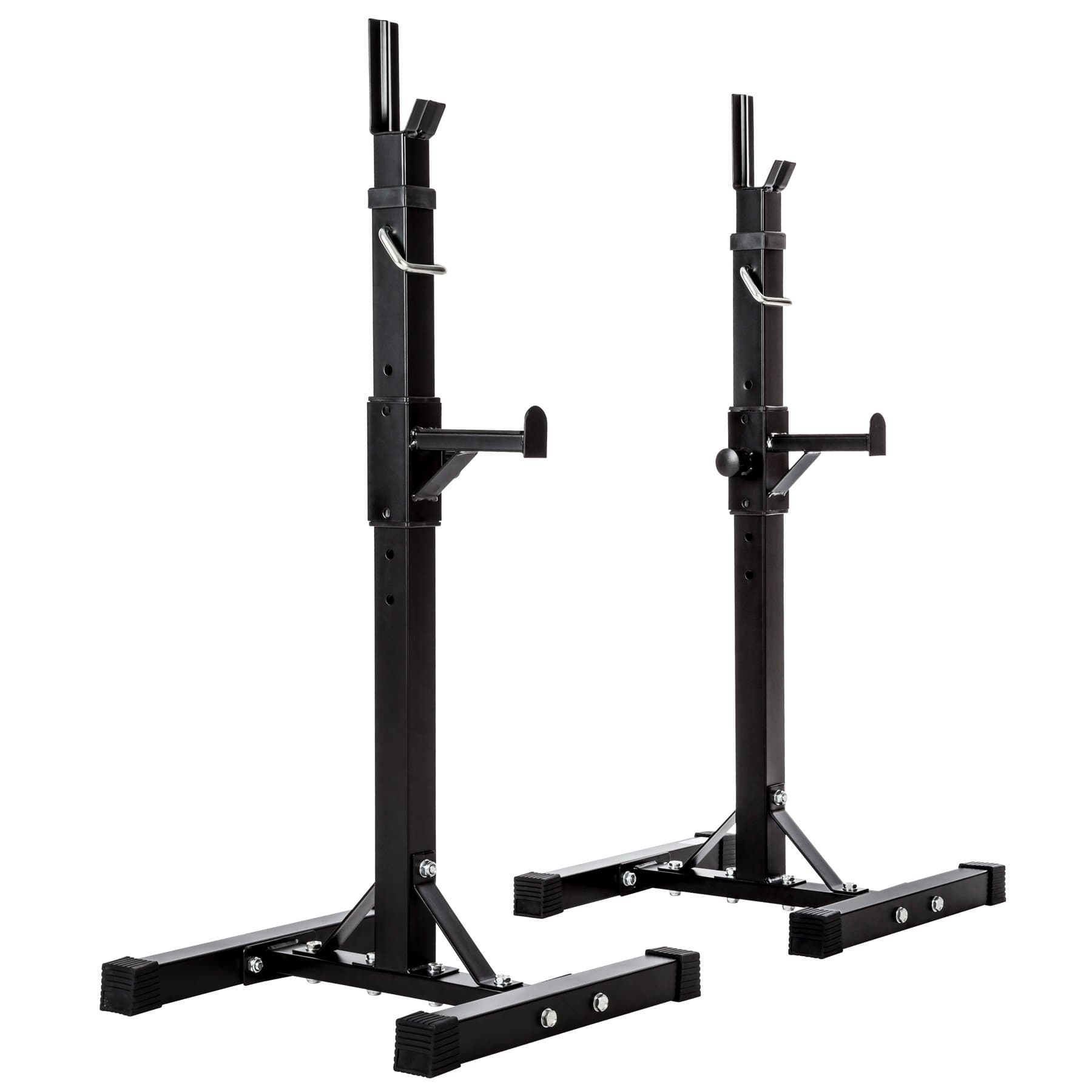 tectake® 2-Piece Weight Rack in Robust Steel, 12-Step Height-Adjustable Squat Rack with 150 kg Load Capacity, Compact Barbell Stand with Non-Slip Feet, Ideal Power Rack for Squats & Bench Press