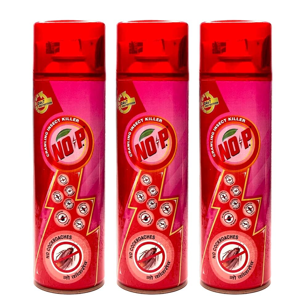 NO-P Cockroach killer spray | Crawling Insect killer spray | Instant Kill | Bedbugs, Cockroach, Ants, Spiders, Termites, Lizards, Worms, White Ants | 425ML Pack Of 3