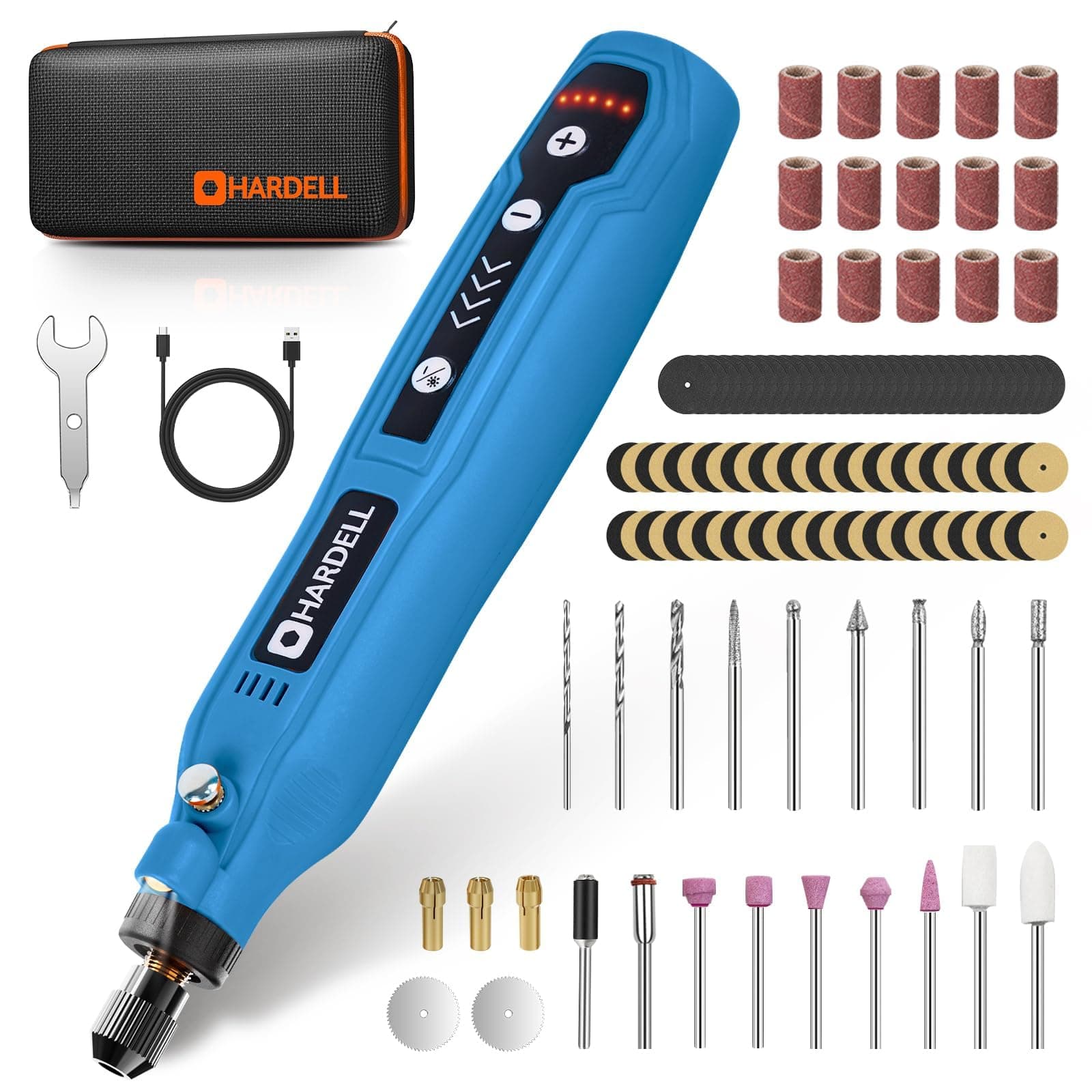 Cordless Rotary Tool, 5 Variable Speed Mini Rotary Tool Kit with 69 Accessories, 3.7V Type-C Charging Power Rotary Tool for Engraving, Sanding, Polishing, Carving, Cutting, DIY Crafts