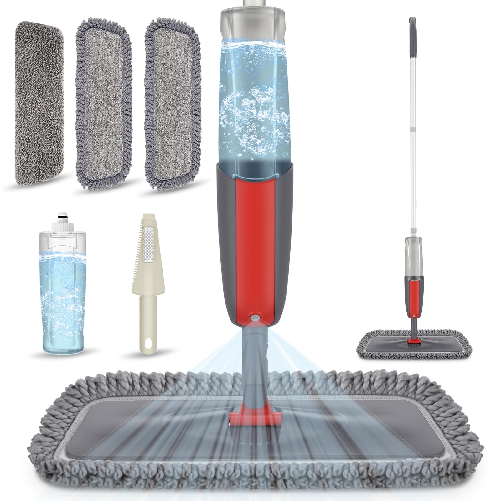 Spray Mop with 3 washable pads for Floor Cleaning