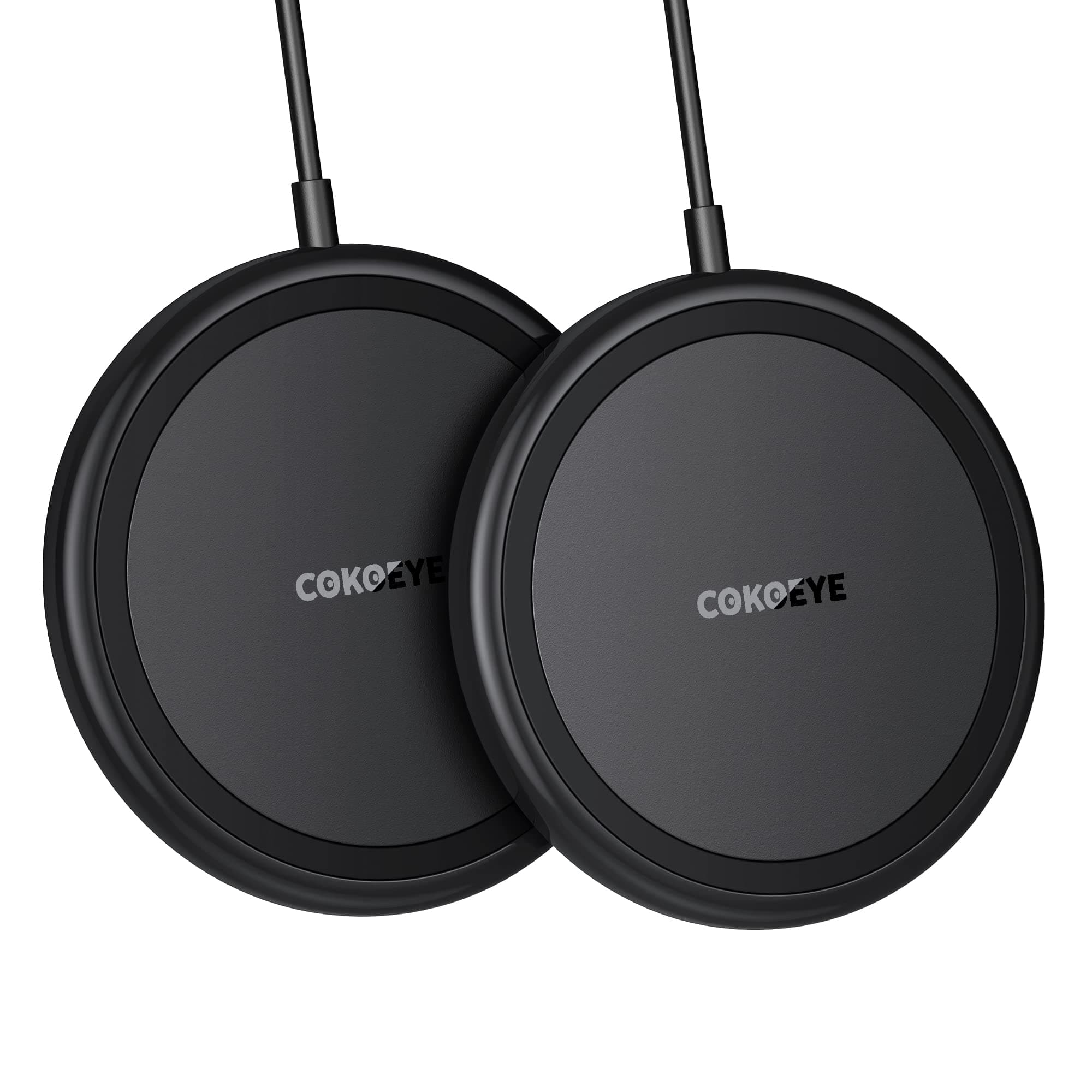 COKOEYE Wireless Charger, 15W Max Fast Wireless Charging Pad 2-Pack Compatible with iPhone 17/17 Air/17 Pro/17 Pro Max/16/15/14/13/12/Samsung S24/S24Ultra/S23Ultra/S22/S21,AirPods Pro2