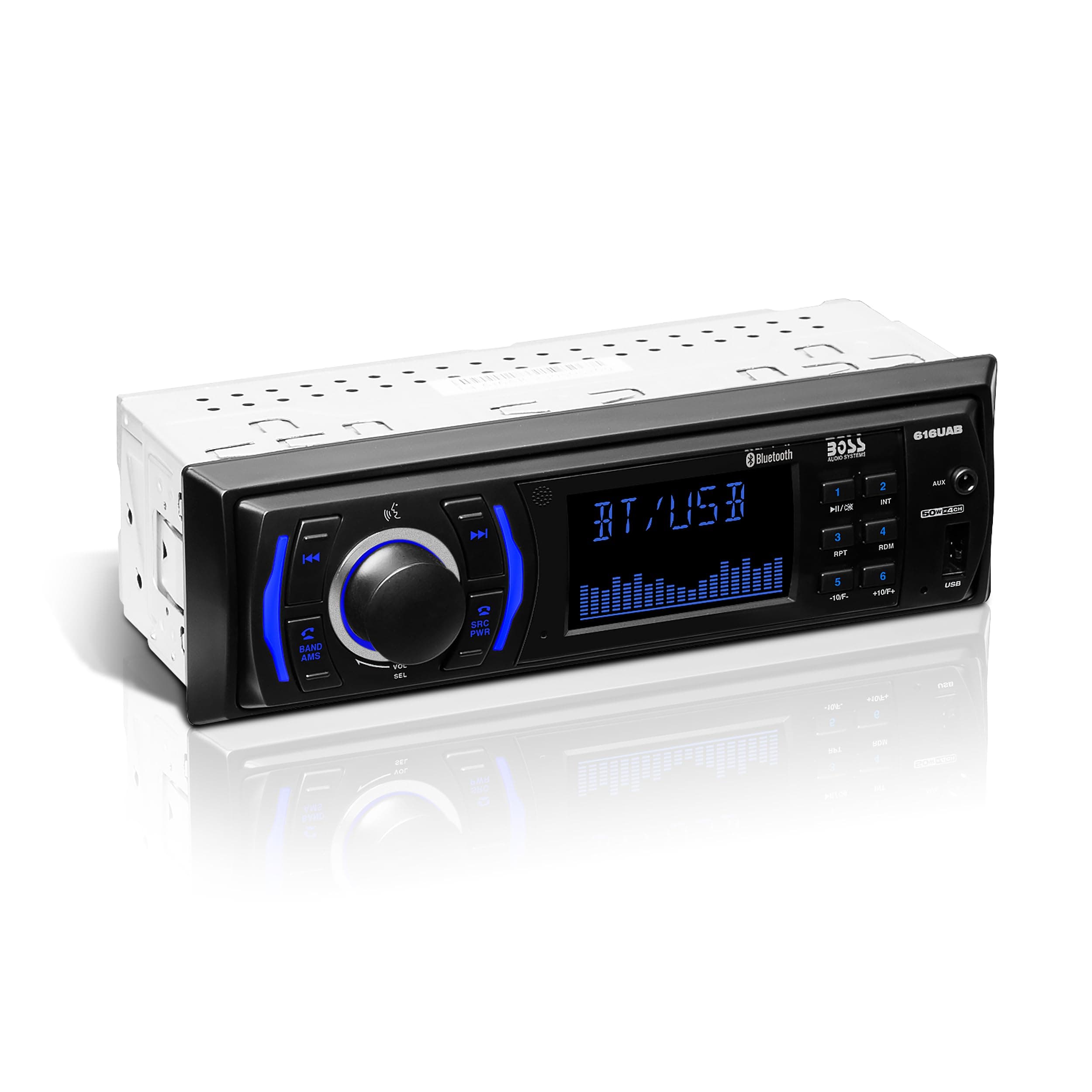 616UAB Car Stereo With Bluetooth - Single DIN, MP3, USB, Aux-in, AM/FM, No CD DVD Player