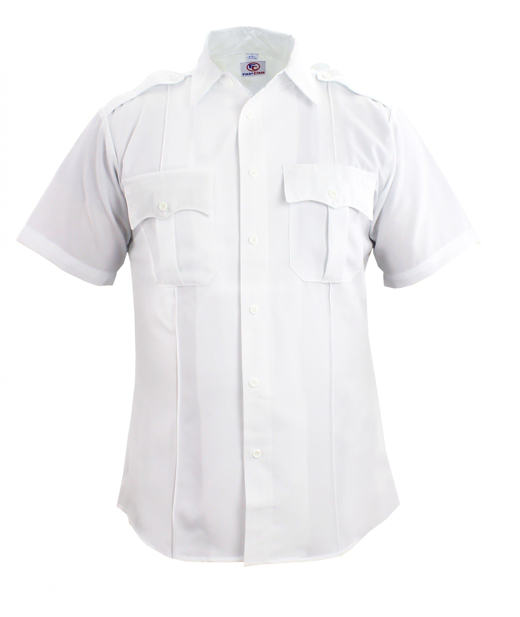 First Class 100% Polyester Short Sleeve Zippered Uniform Shirt