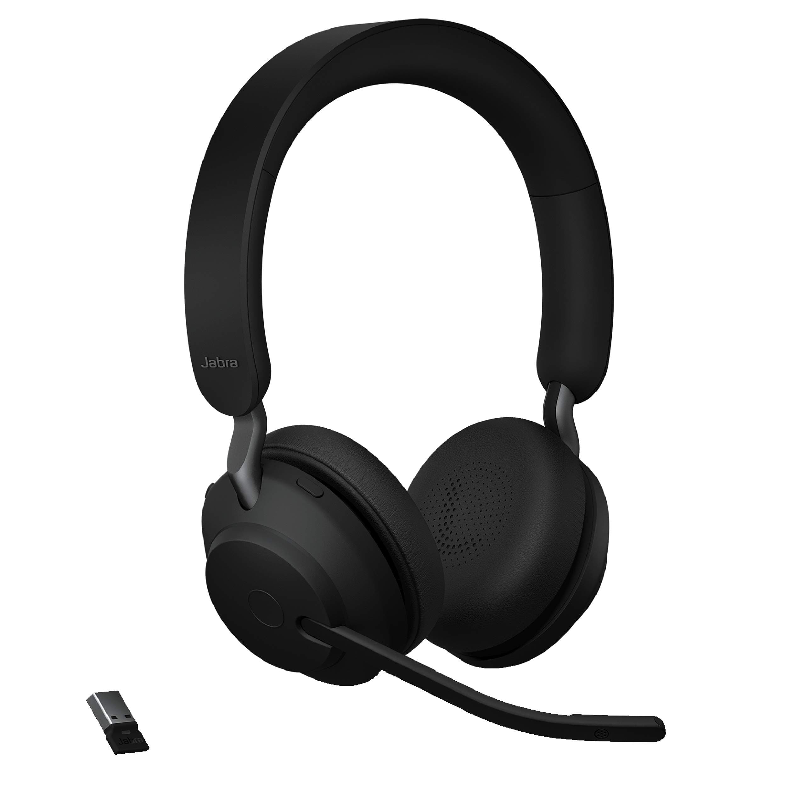 - Jabra Evolve2 65 Link390a MS Bluetooth Wireless On Ear Headphone with Mic (Black)