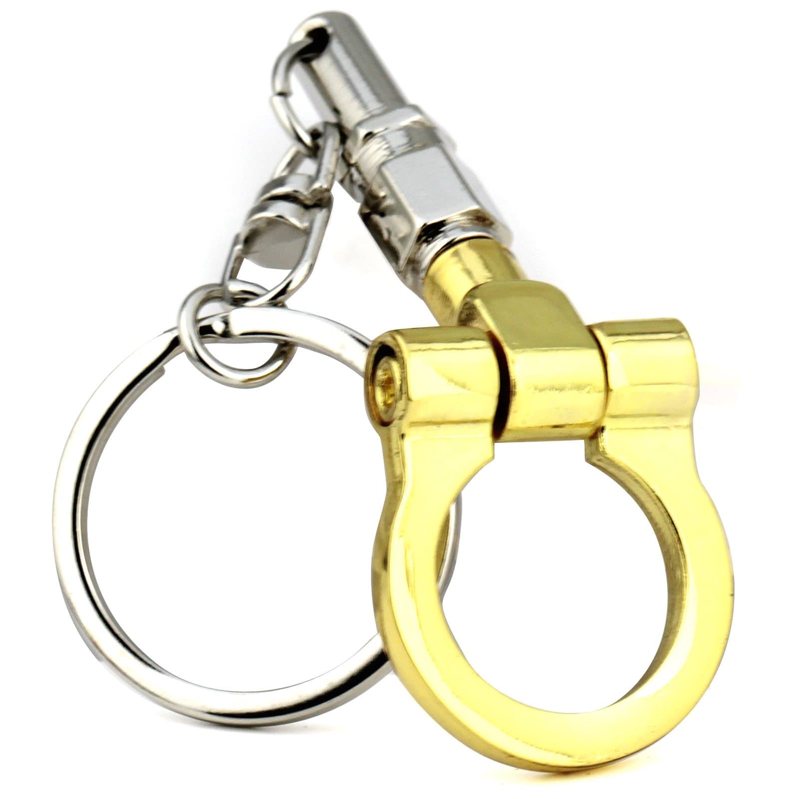Maycom Creative Trailer Towing Hook Keychain Keyring Auto Part Model Key Chain Ring Accessories (Gold)