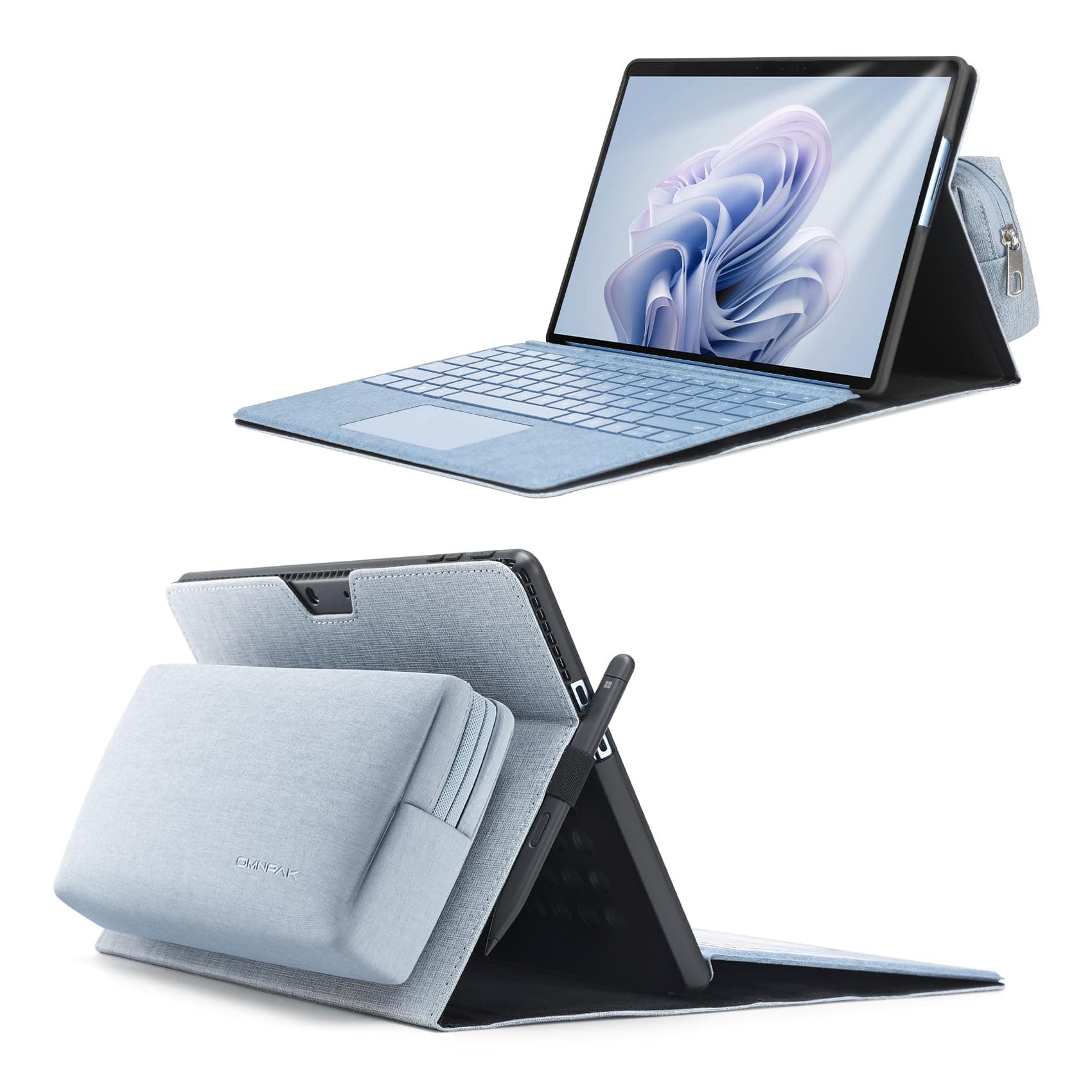 Microsoft Surface Pro 11/10/9 Case, Lightweight Protective, Multiple Angle, Stylus Holder, Designed for Surface 11th Edition AI 2024/Pro 9 5G 13" 2022, Compatible with Type Cover Keyboard