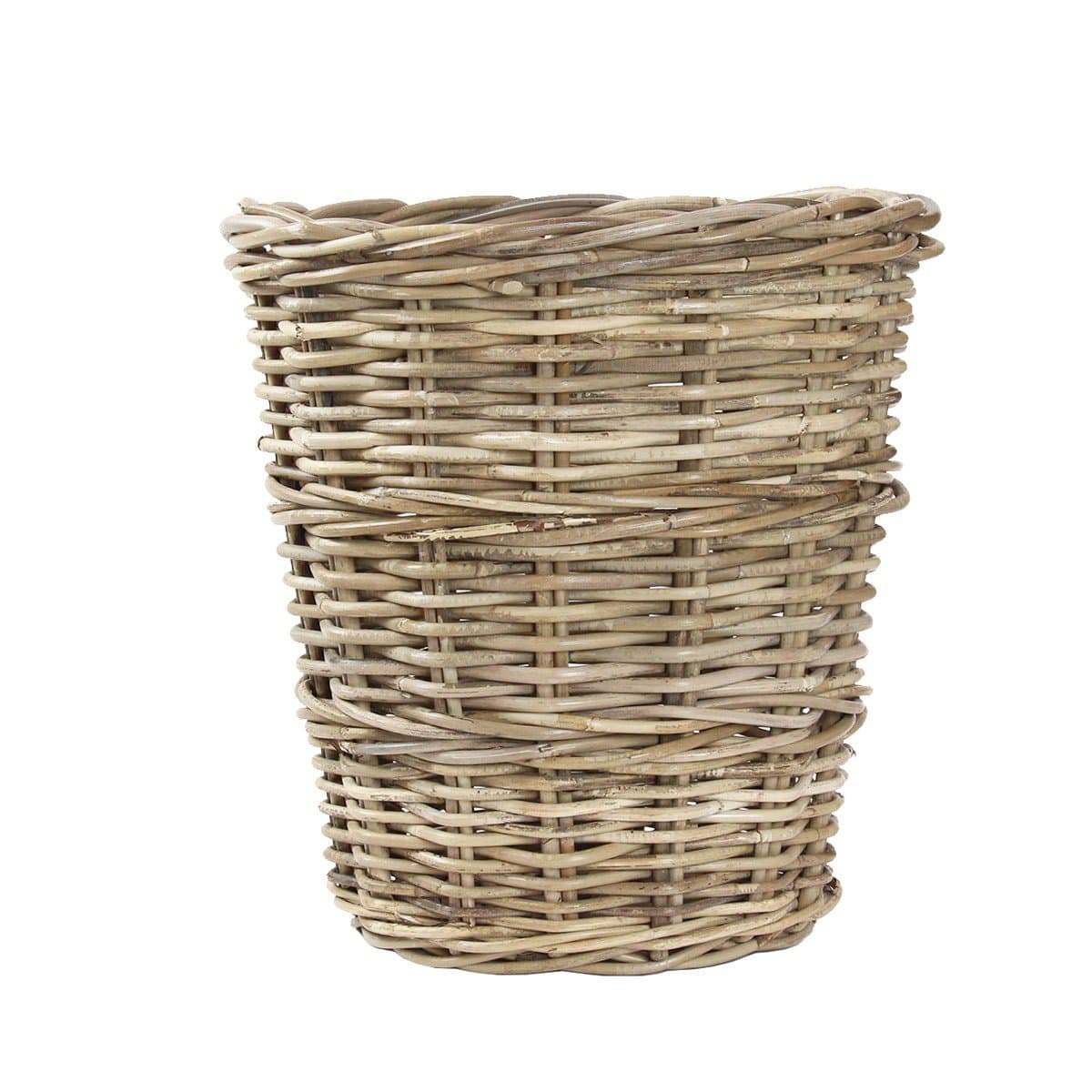 Tobs Round Rattan Wicker Wastepaper Bin Basket