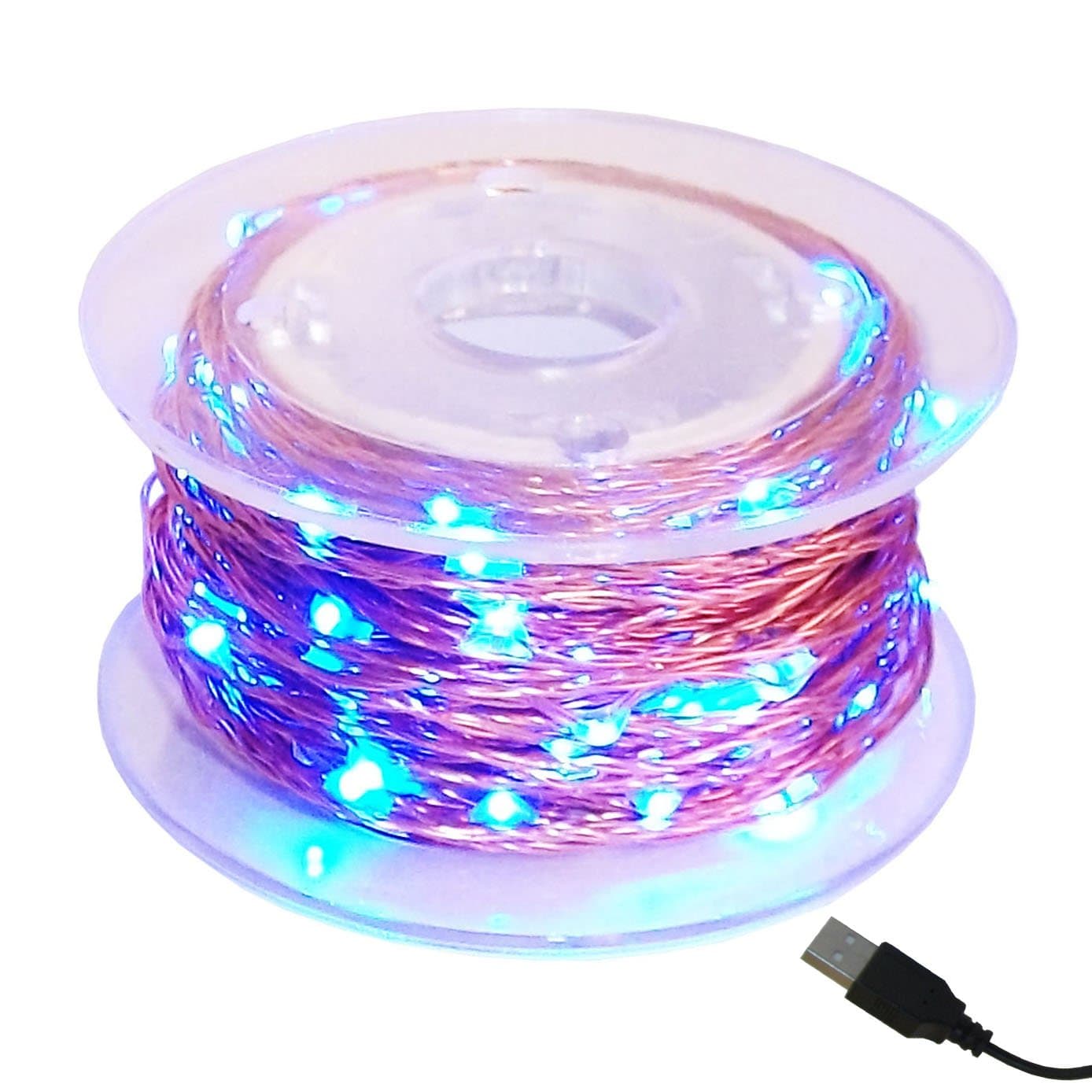 Coyore String Lights,USB LED Copper Wire String Lights 33ft 100 LEDs Flexible Starry String Lights Waterproof Fairy Lights for Indoor, Outdoor, Garden, Patio, Wedding,Party, Xmas (Blue)