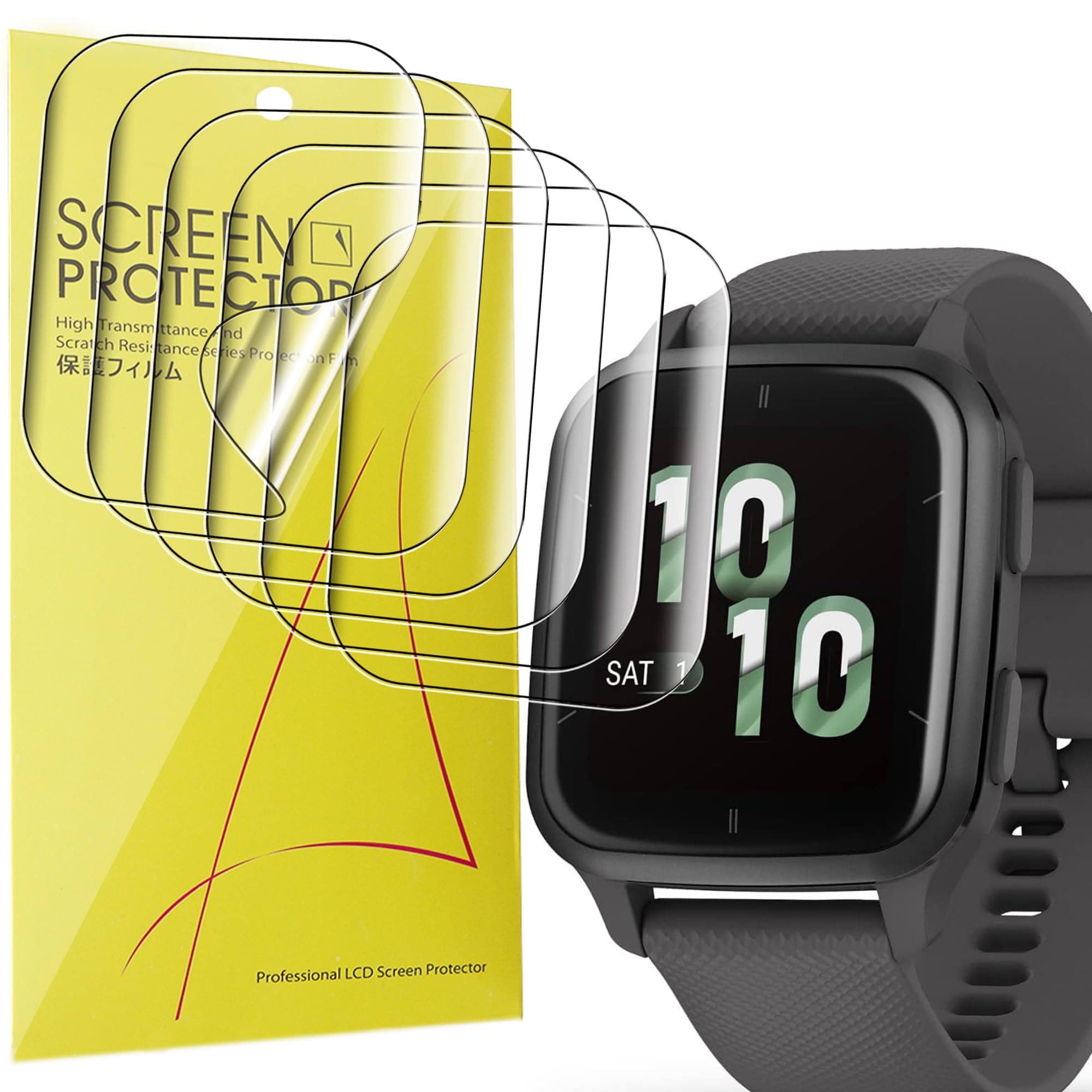 Compatible for Garmin Venu Sq 2 Screen Protector, Lamshaw [6 Pack] Full Coverage TPU Clear Film Compatible with Garmin Venu Sq 2 Smartwatch (6 PACK)