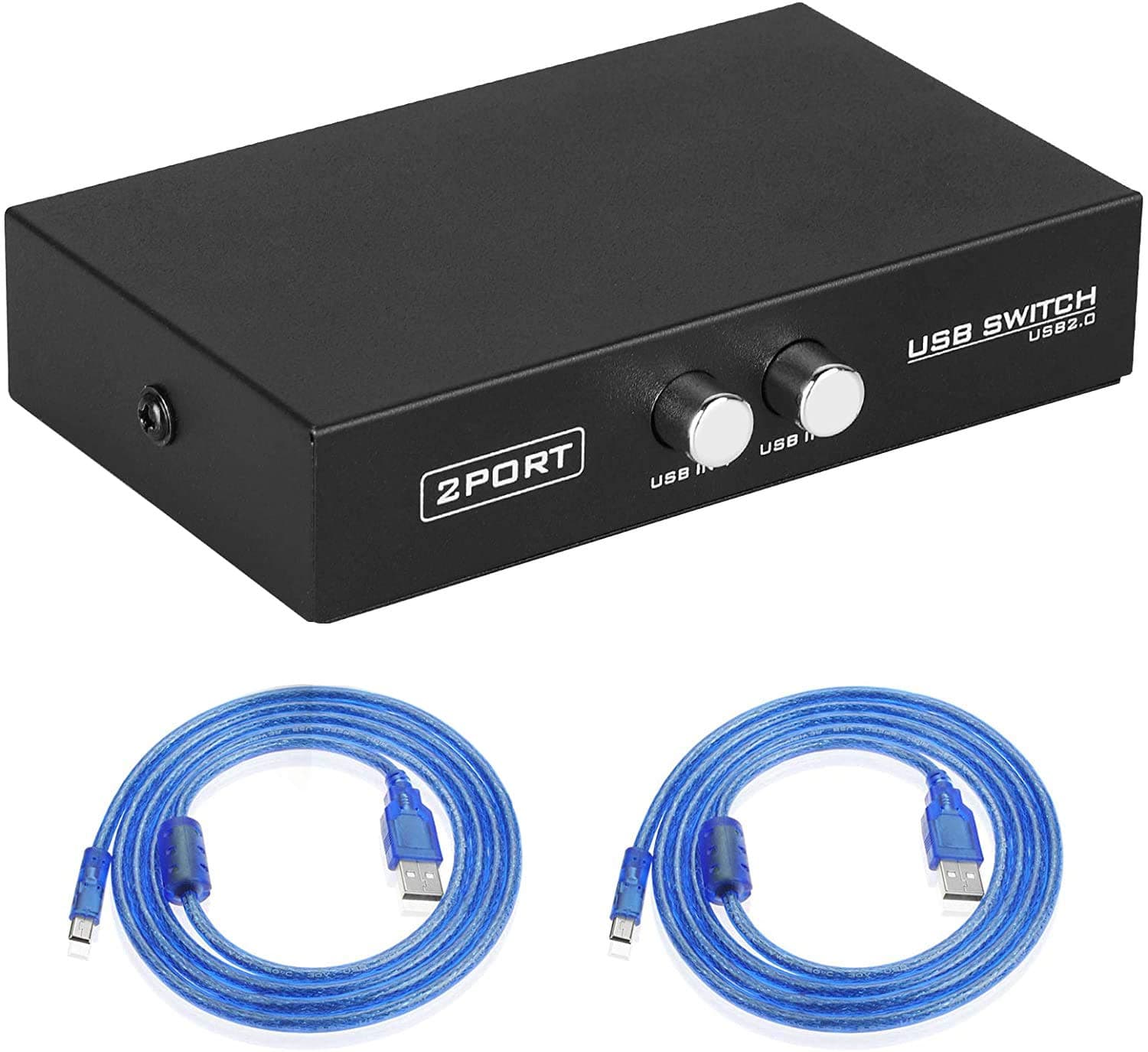 EEEKitEEEKit Bundle for Printer Switch,2 Port USB 2.0 Manual Printer Scanner Sharing Switch Hub 2 PC to 1 Splitter Adapter,2 Pack USB A to B Printer Cable