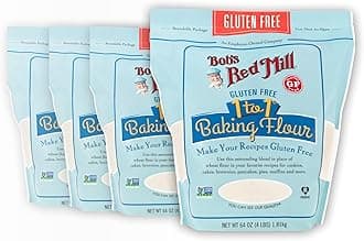 Bob's Red Mill Gluten Free 1 to 1 Baking Flour, 64oz (Pack of 4) - Non GMO, Vegan, Kosher