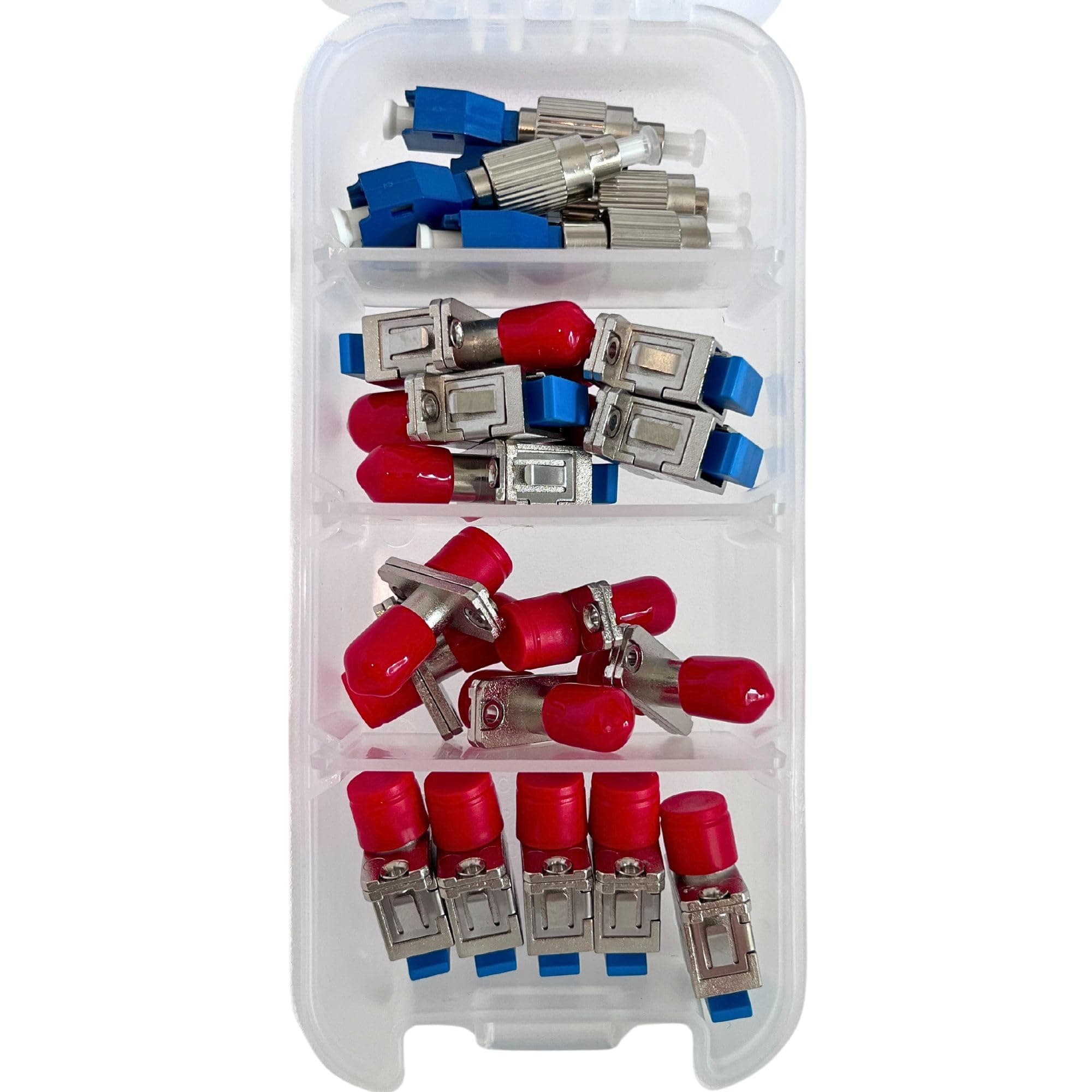 FiberShack - Fiber Optic Adapter & Variable Attenuator Kit. Contains 3 Styles Adapter (ST,SC,FC) & 2 Variable Attenuators (LC & ST). for Single-Mode Multi-Mode Cables