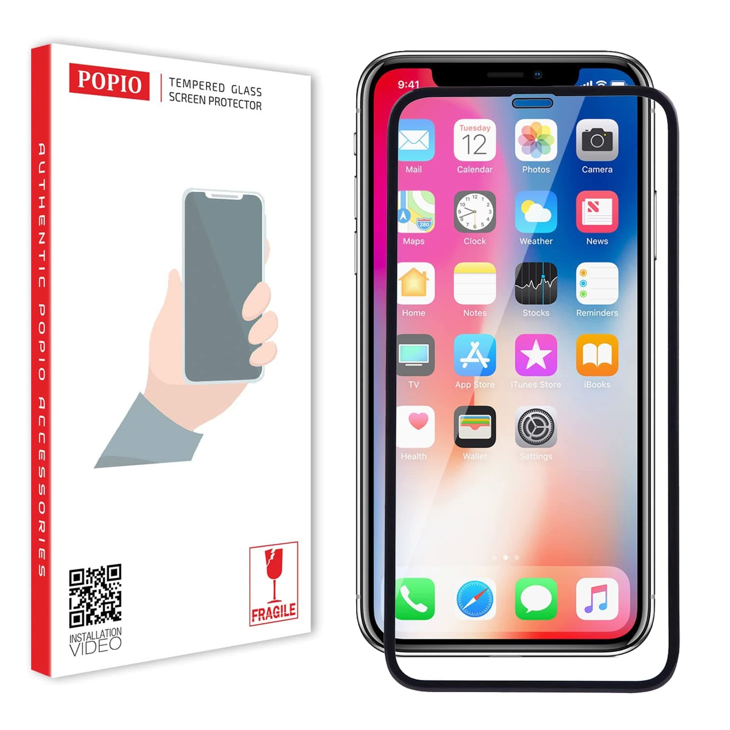 POPIOiPhone XS Max ; iPhone 11 Pro Max Full Tempered Glass Screen Protector for iPhone XS Max ; iPhone 11 Pro Max - Black By. Al Aseel