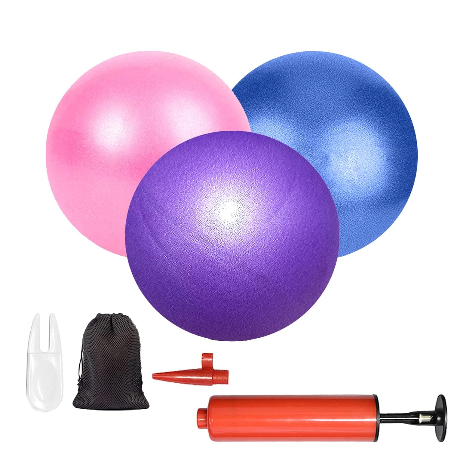 Mini Pilates Exercise Yoga Ball, 6 Inch Small Inflatable Exercise Yoga Ball,Core Training and Physical Therapy Equipment, with Pump