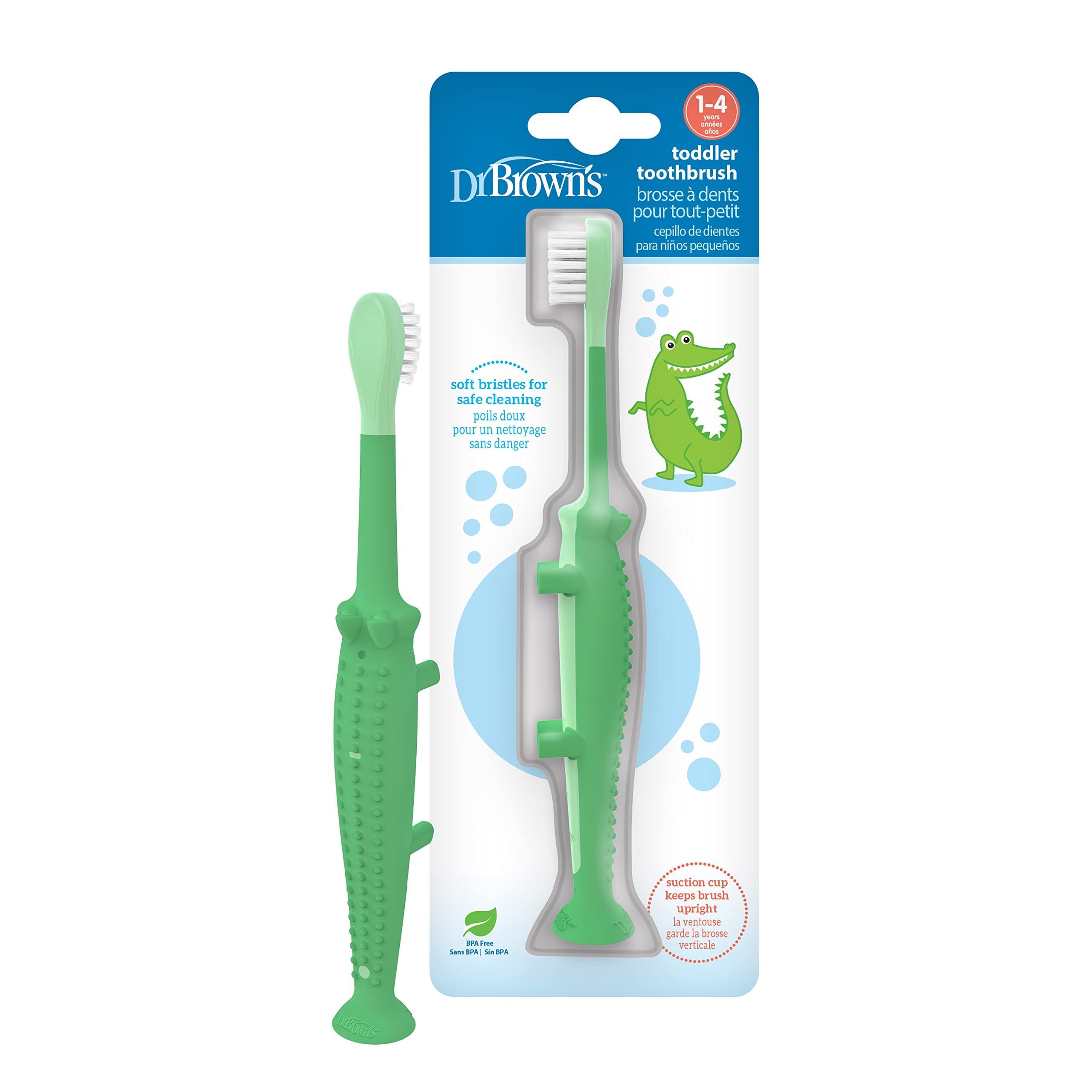 Crocodile Toddler Toothbrush, Green