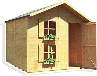 Kids Playhouse Wooden Play House Wendy House Garden Outdoor Boys Girls Kids Toys Peardrop Extra (6x7)